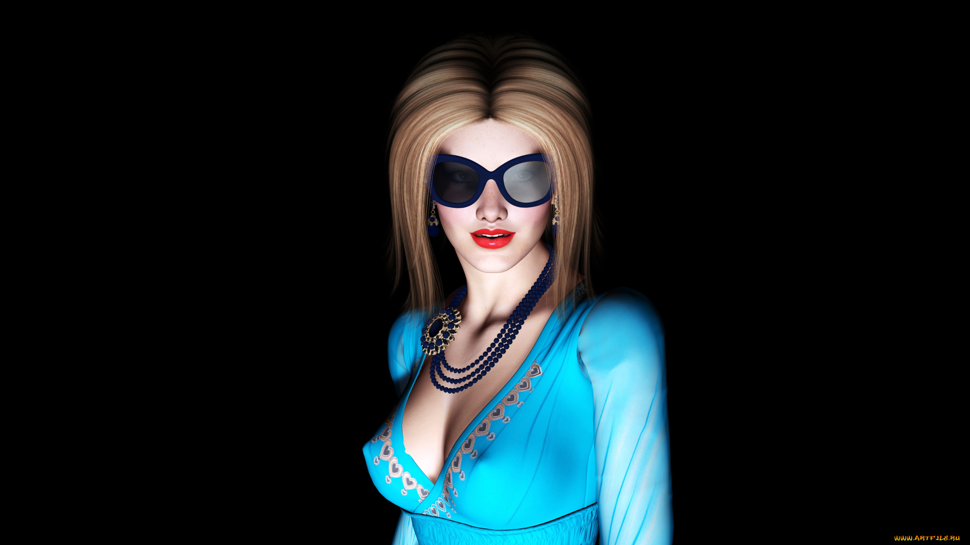 3д, графика, people, люди, очки, взгляд, улыбка