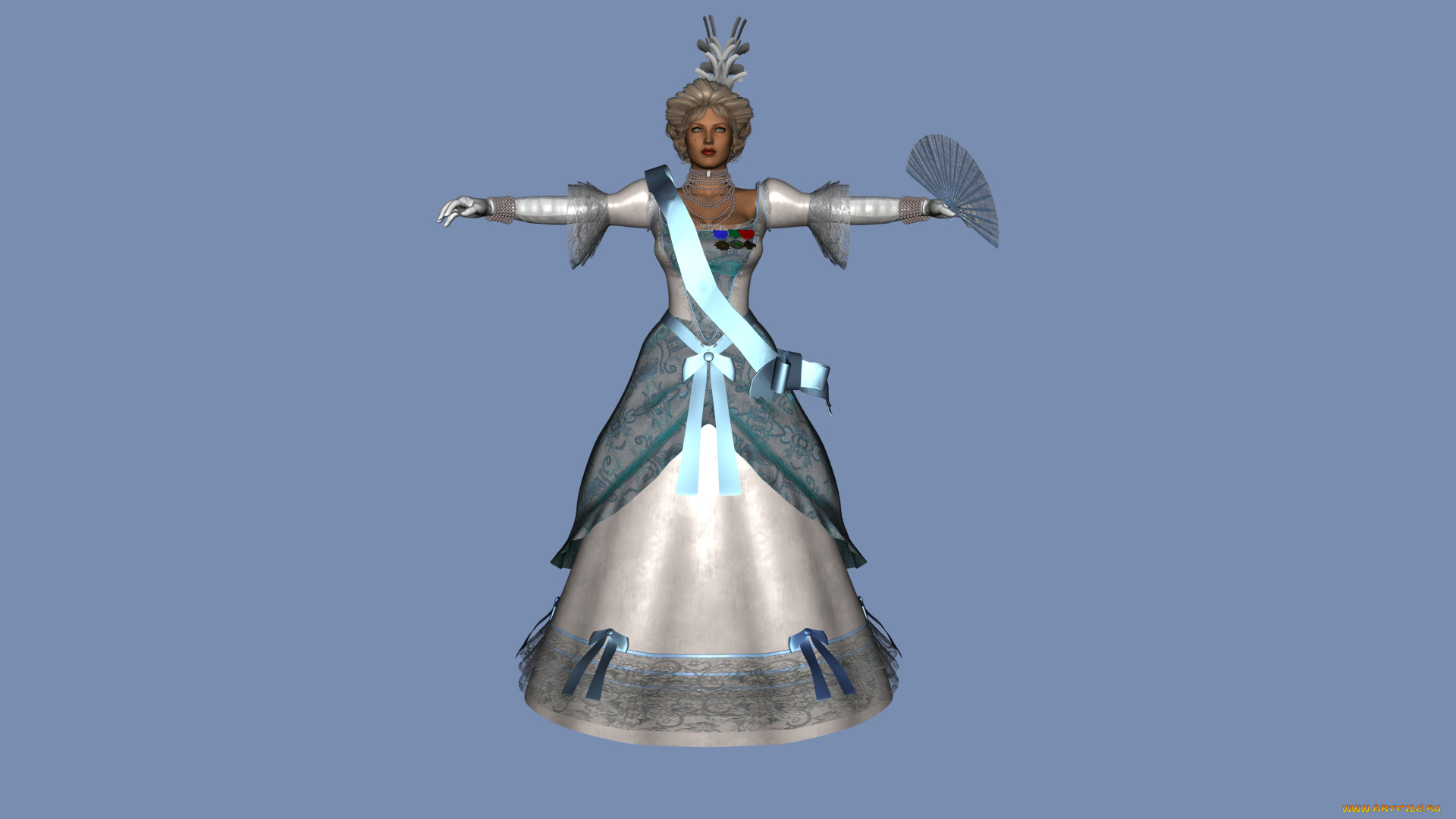 3д, графика, people, люди, веер, девушка