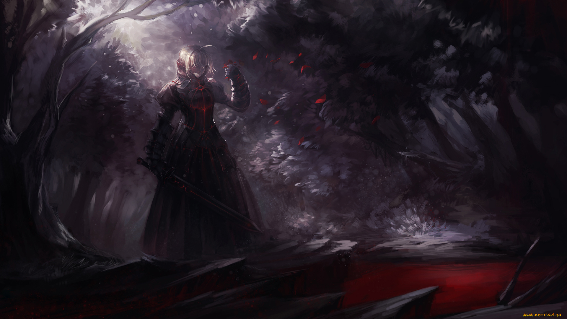 аниме, fate, stay, night, saber