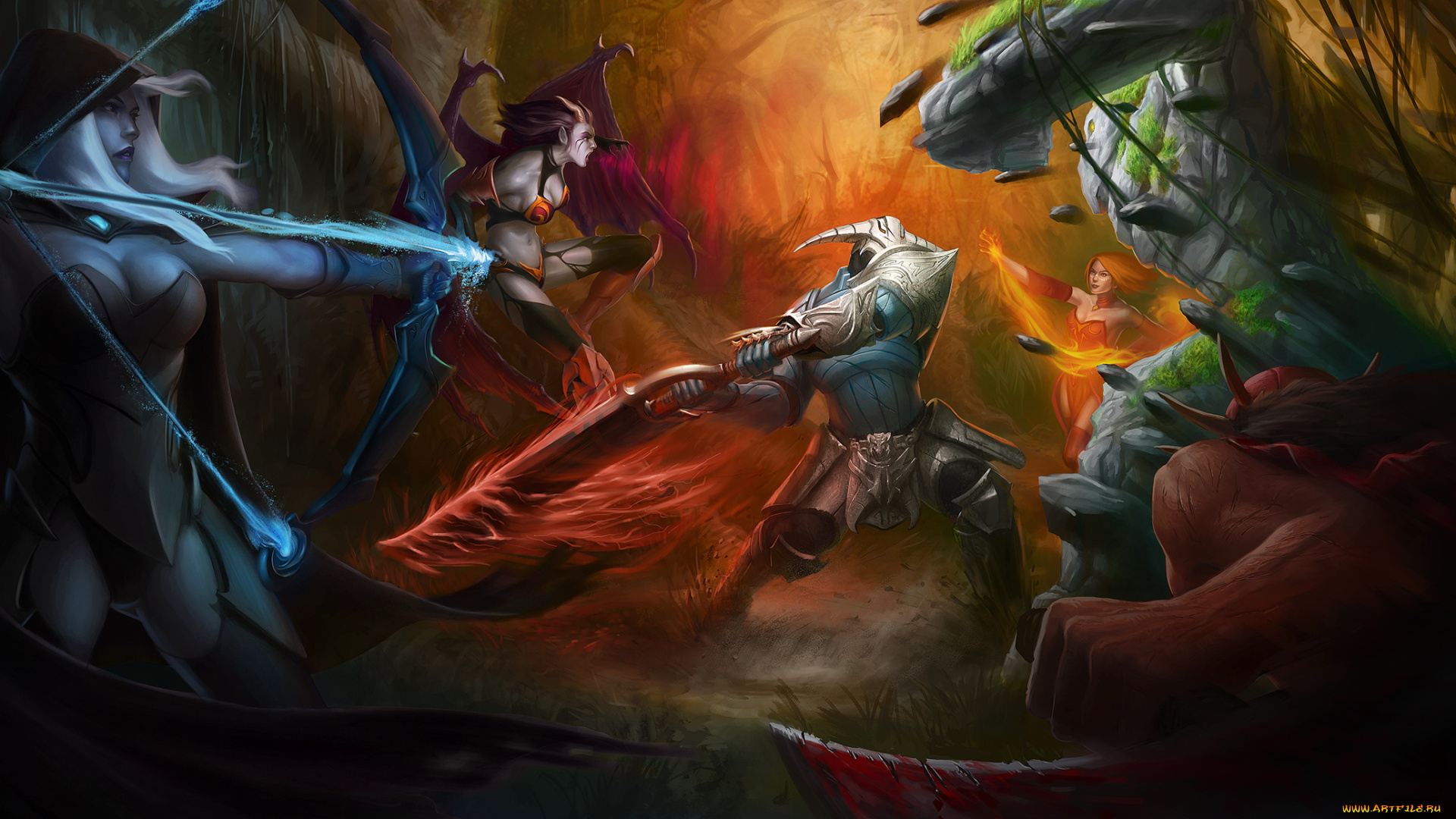 dota, видео, игры, дракон, демон, магия