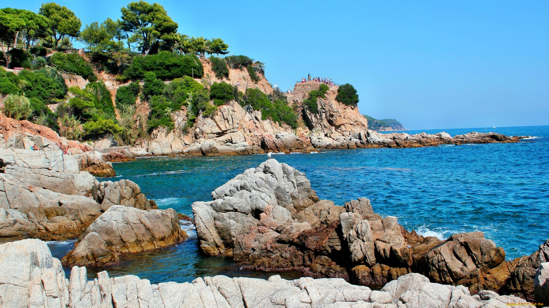 природа, побережье, скалы, море, бухта