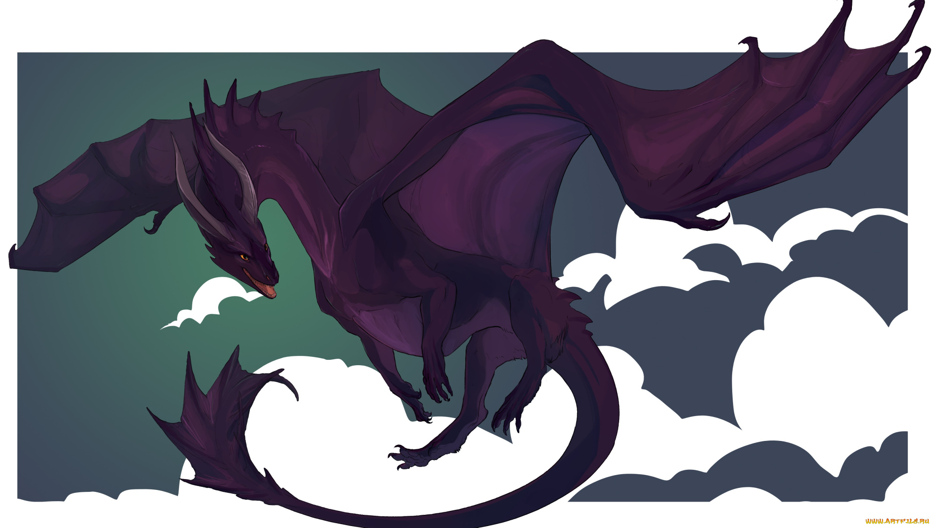 рисованные, животные, сказочные, мифические, дракон