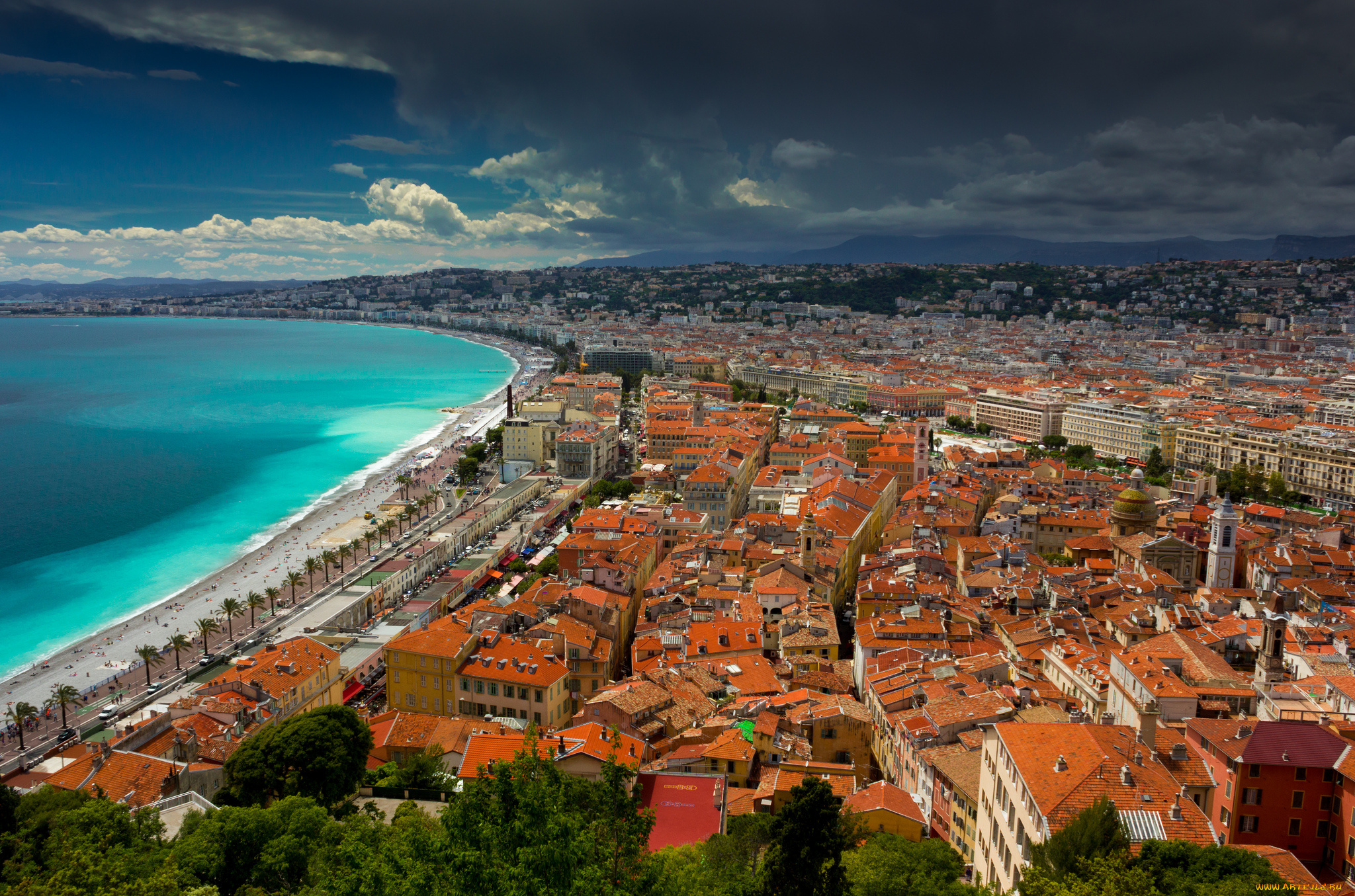 nice, france, города, панорамы, ligurian, sea, ницца, франция, лазурный, берег, лигурийское, море, побережье, здания