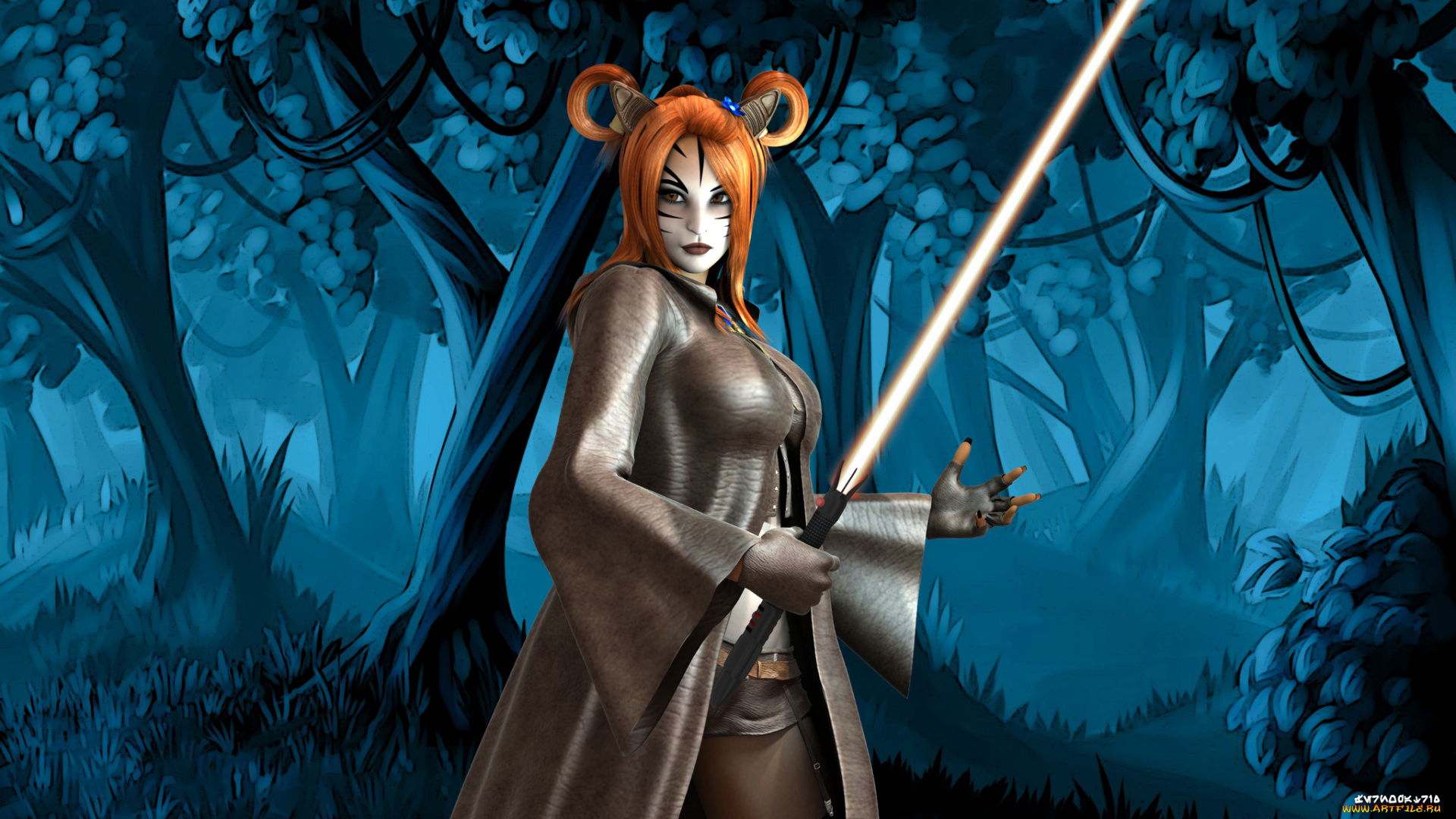 3д, графика, фантазия, , fantasy, оружие, фон, взгляд, девушка