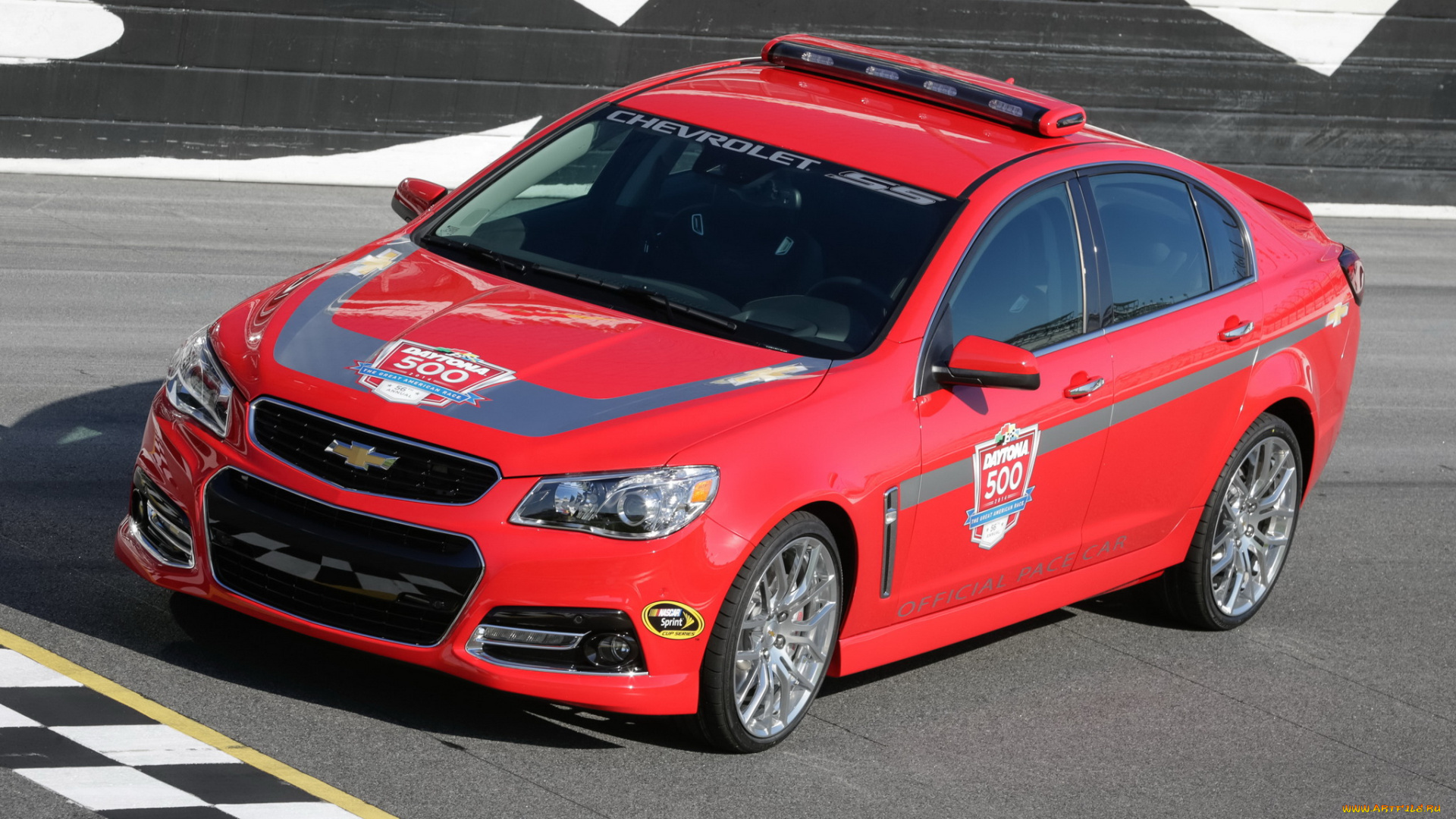автомобили, chevrolet, ss, daytona, 500, pace, car, 2014г, красный