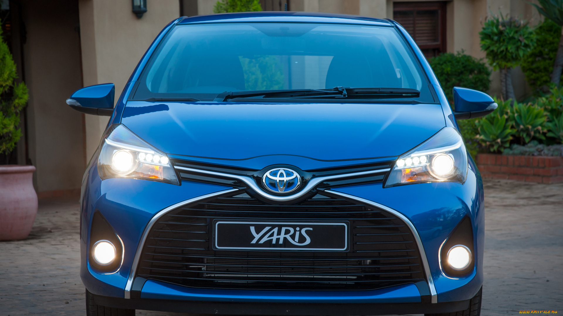 автомобили, toyota, 2014г, za-spec, hybrid, yaris, синий