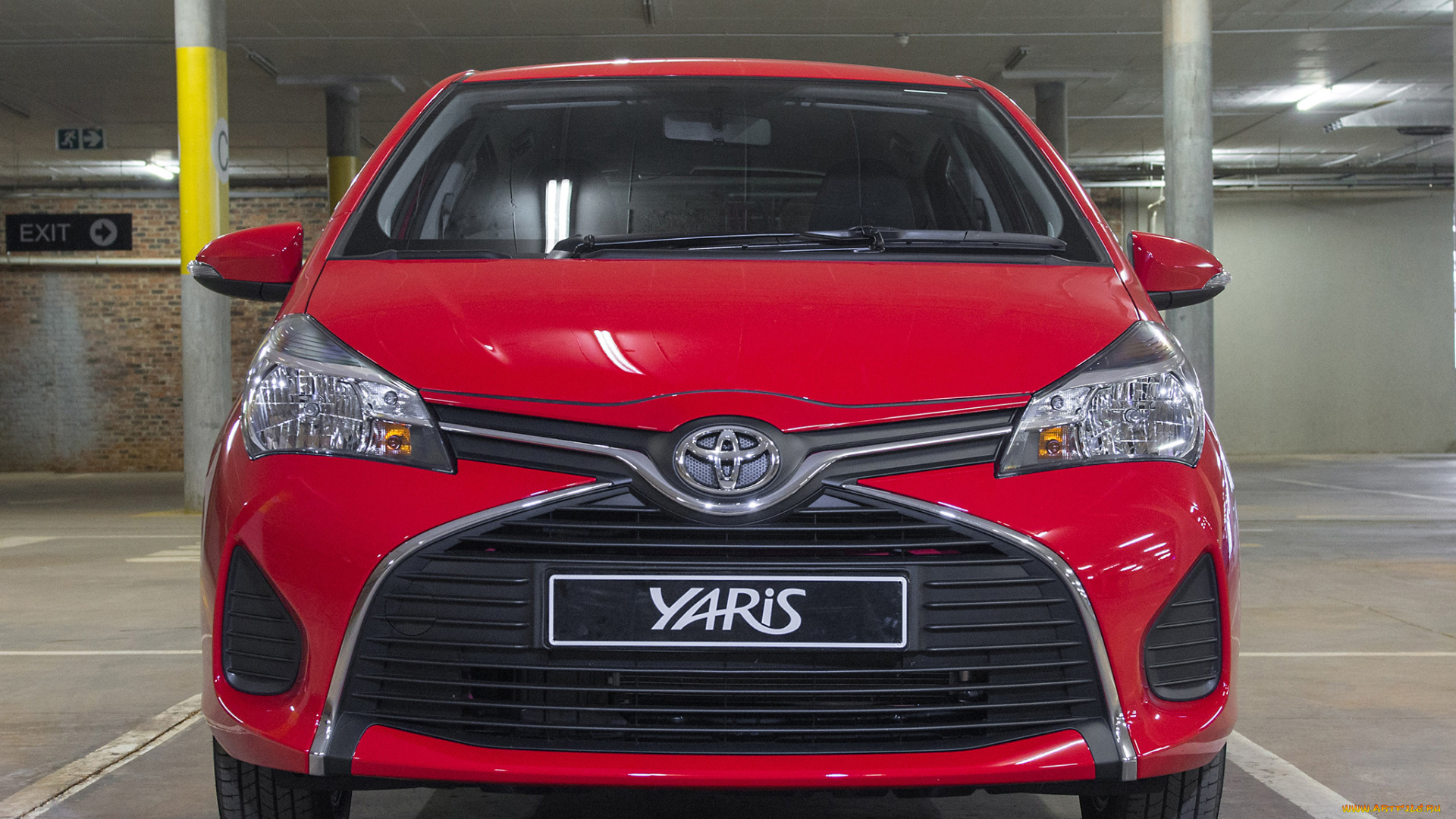 автомобили, toyota, yaris, za-spec, 2014г, красный