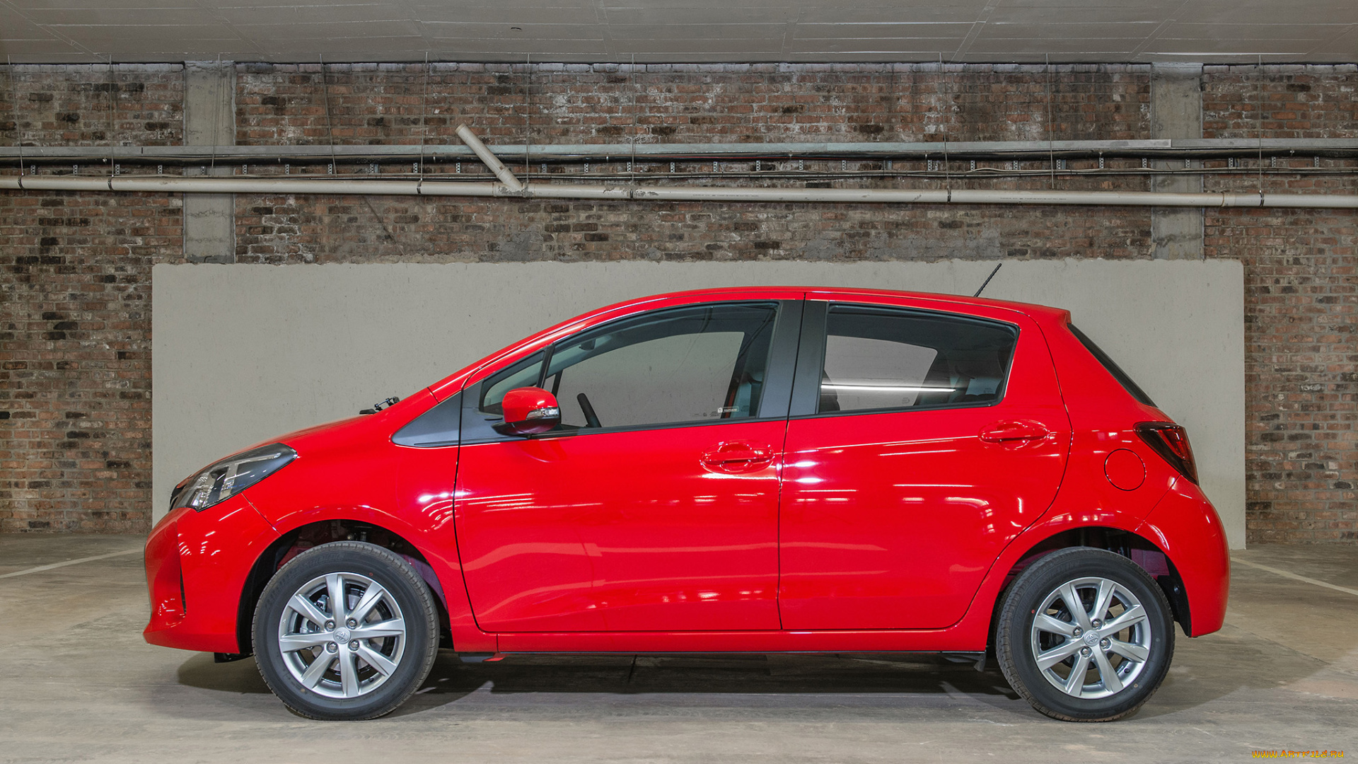 автомобили, toyota, yaris, za-spec, 2014г, красный