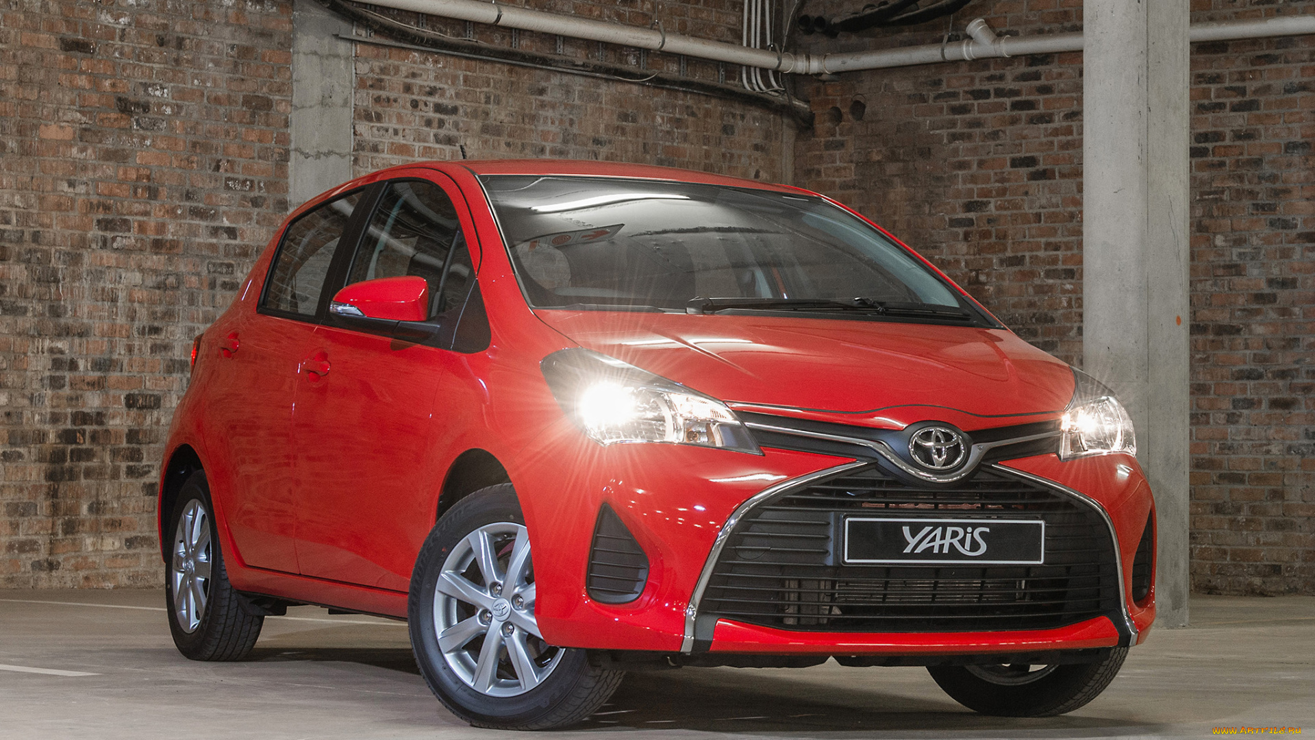 автомобили, toyota, yaris, za-spec, 2014г, красный