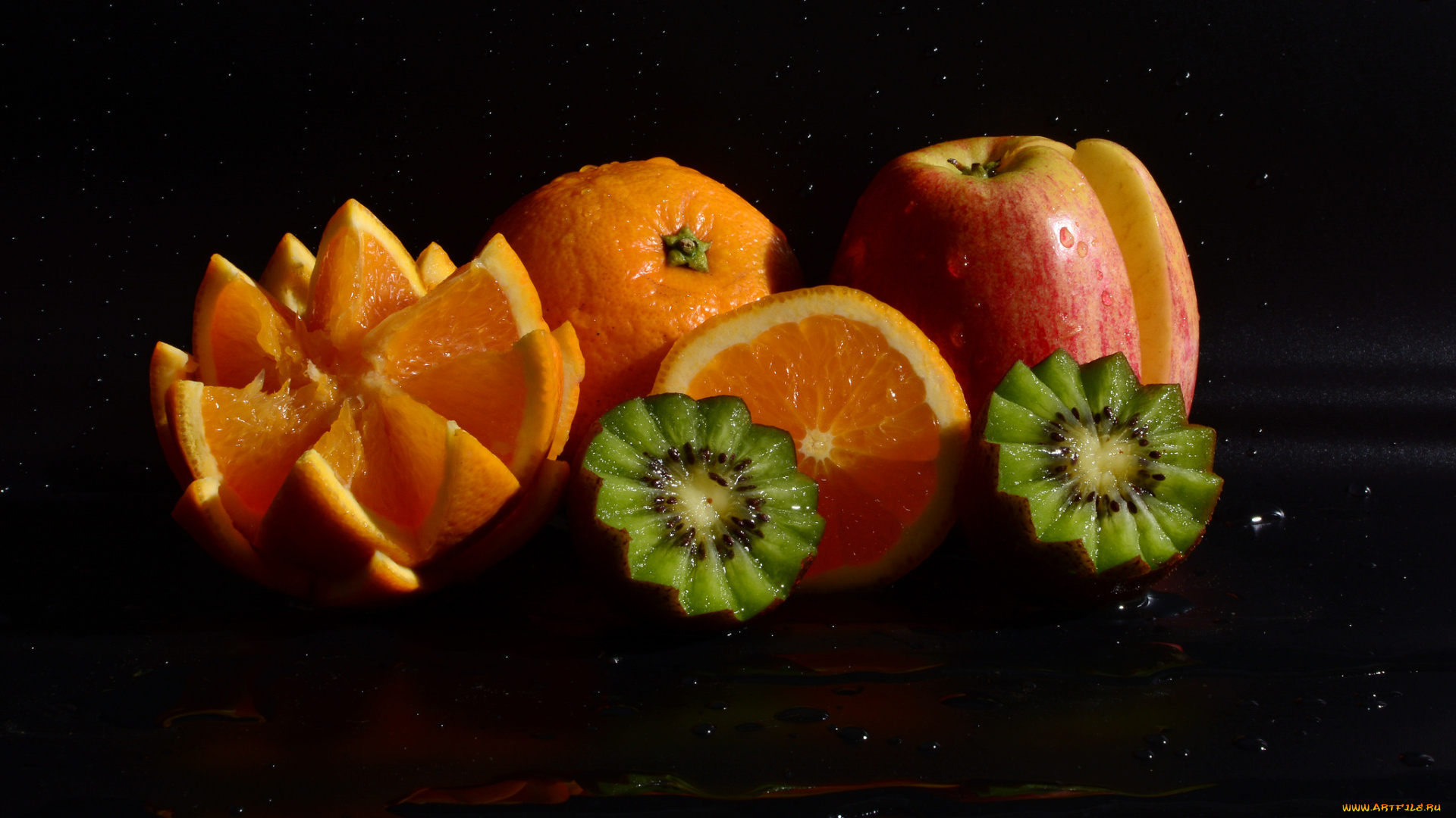 еда, фрукты, , ягоды, цитрусы, яблоко, апельсин, киви