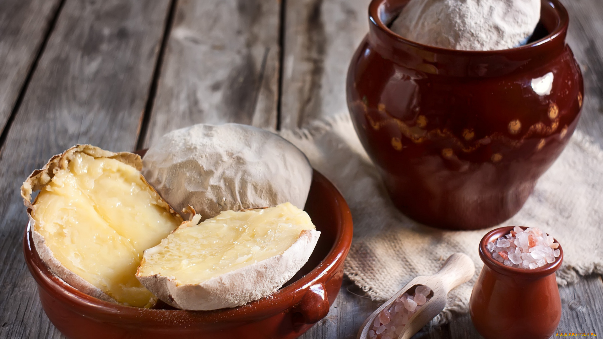 еда, картофель, миска, лопатка, соль