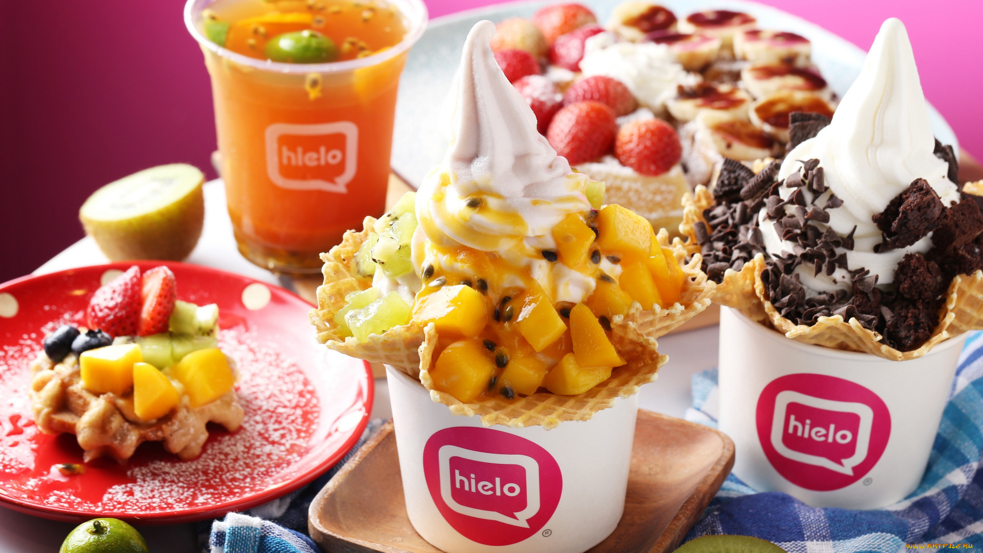 еда, мороженое, , десерты, сладости, шоколад, тортик, сок, вафли