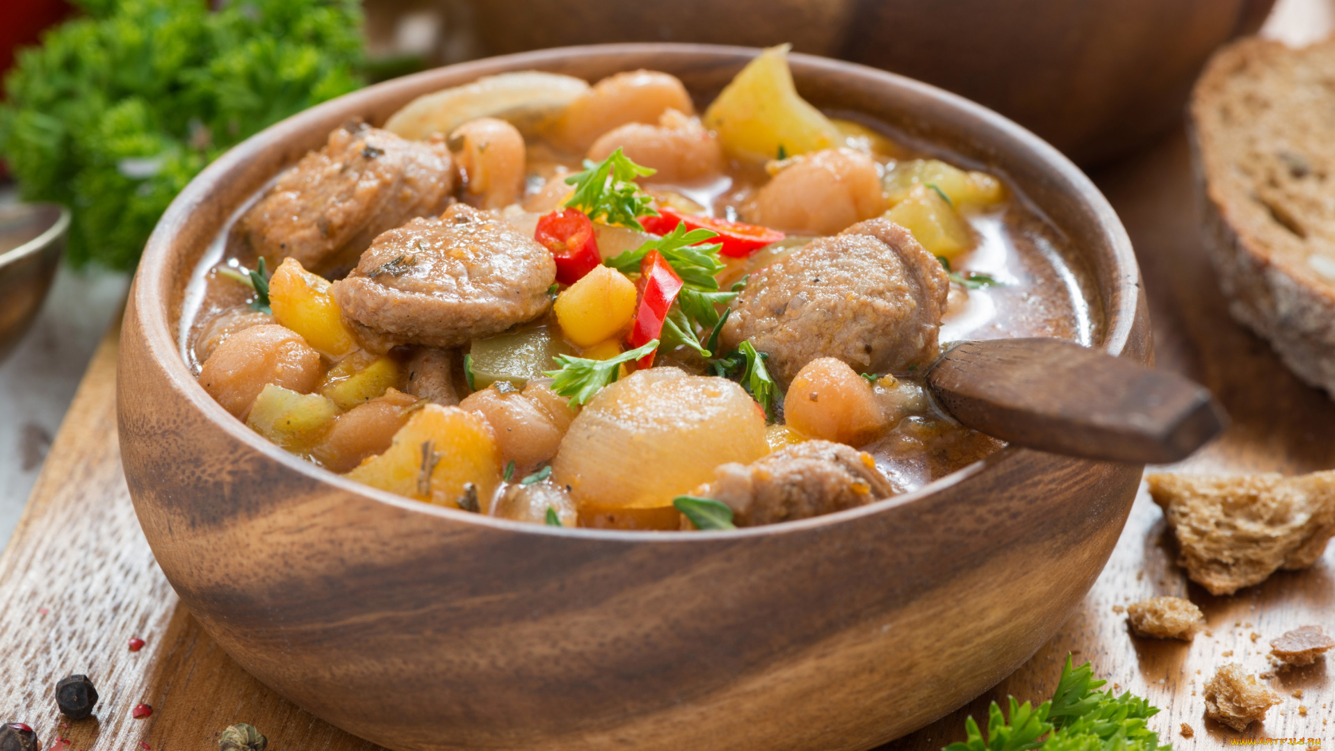 еда, первые, блюда, рагу, первое, блюдо, перец, зелень