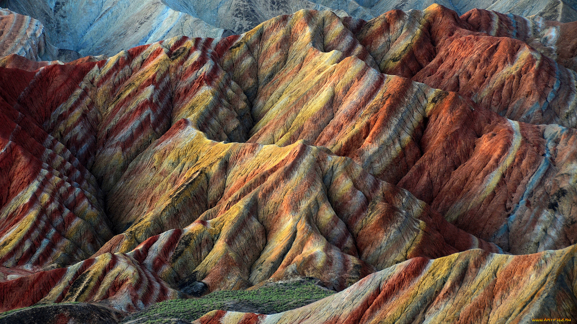 природа, горы, осадки, холмы, китай, danxia, landform