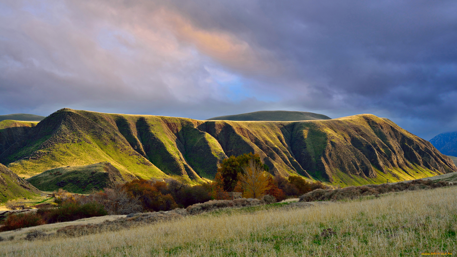 природа, горы, осень, холмы, небо, округ, керн, калифорнийская, долина, калифорния, сша, jojo, рhotography