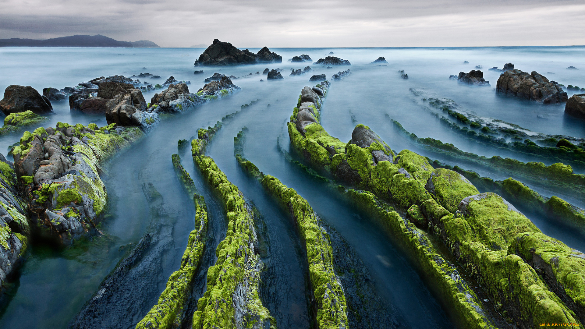природа, побережье, пиренейский, полуостров, скалы, камни, испания, бискайский, залив, баскские, земли, атлантический, океан, зеленые, romavi, calahorra, photography