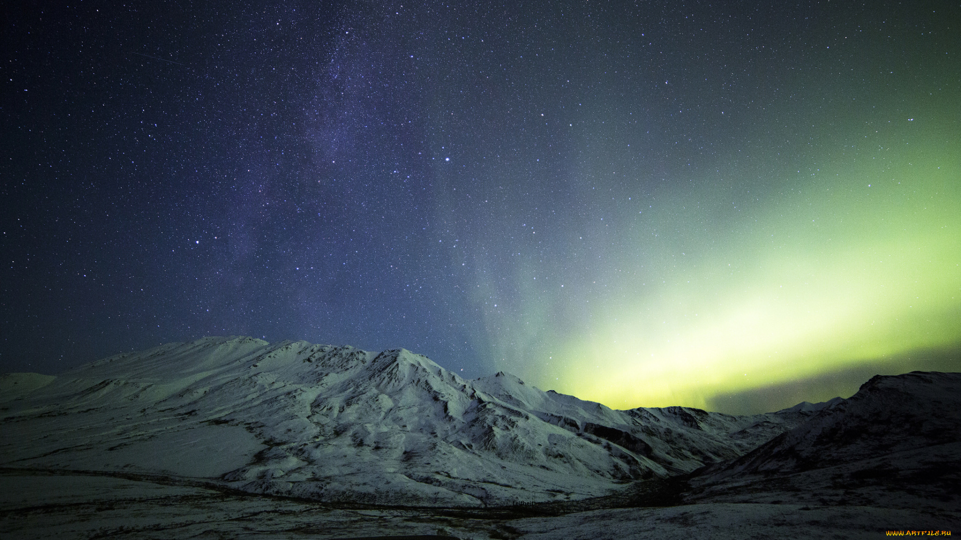 природа, северное, сияние, звёзды, северное, сияние, горы, ночь