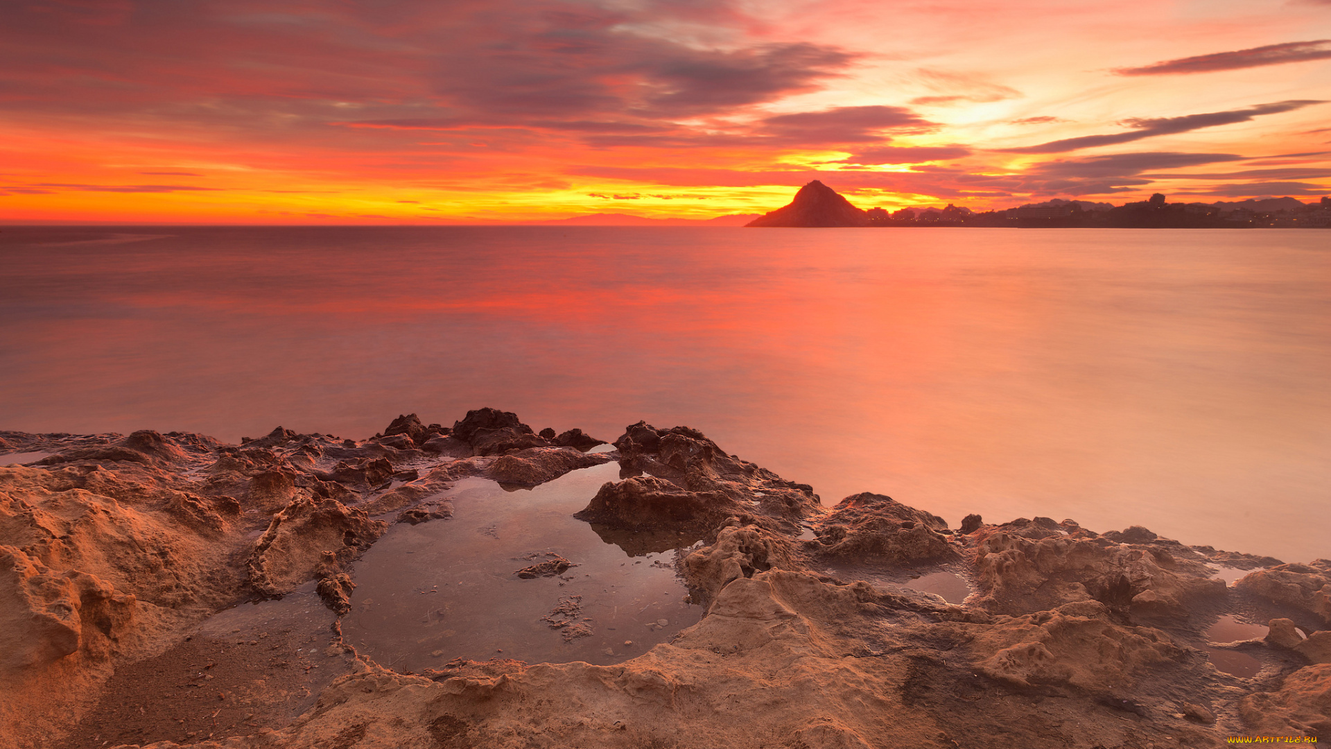 природа, восходы, закаты, aguilas, испания, мурсия, antonio, carrillo, lopez, photography, скалы, красное, небо, средиземное, море