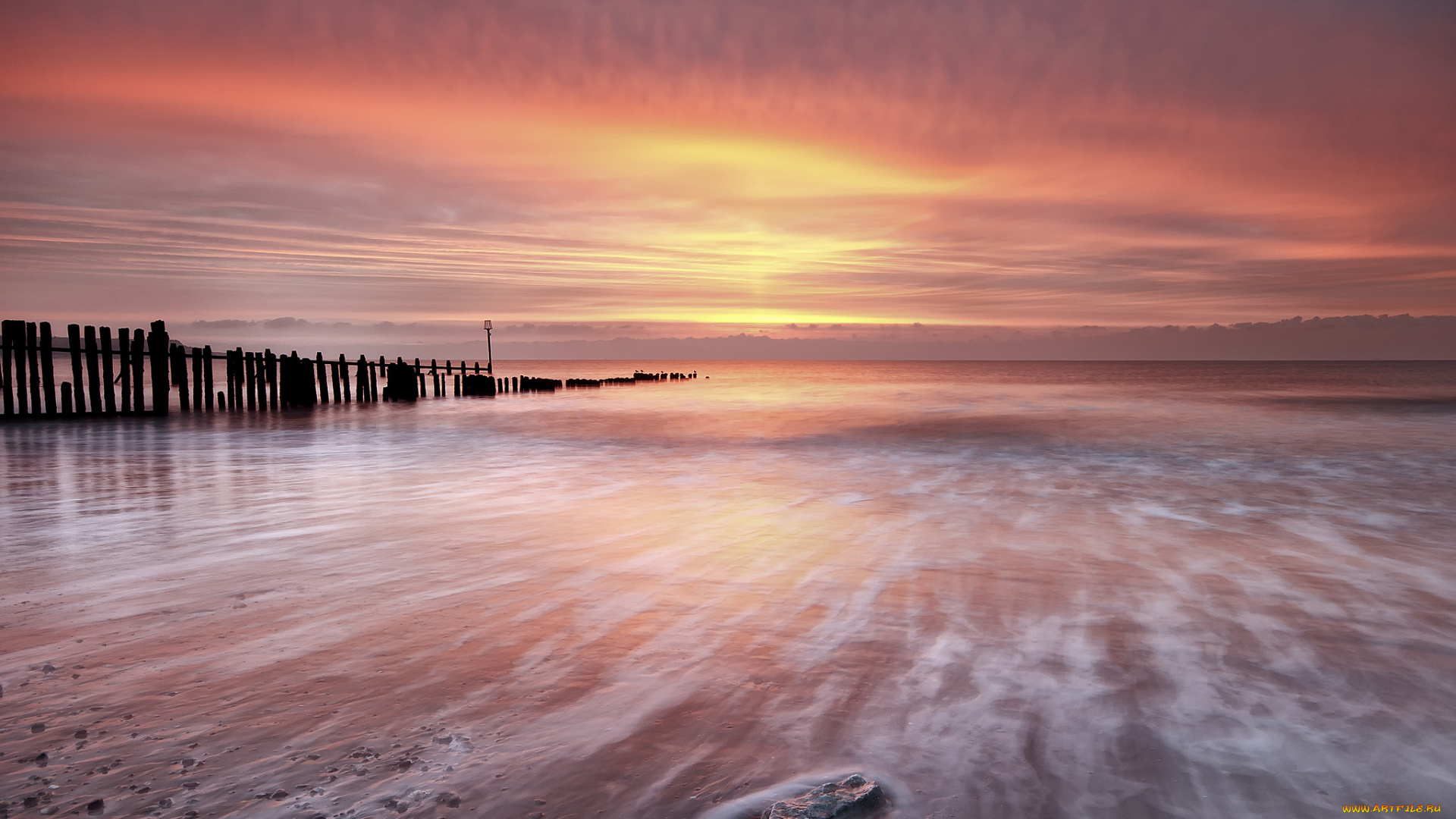 природа, восходы, закаты, море, небо, красный, закат, пляж, камень