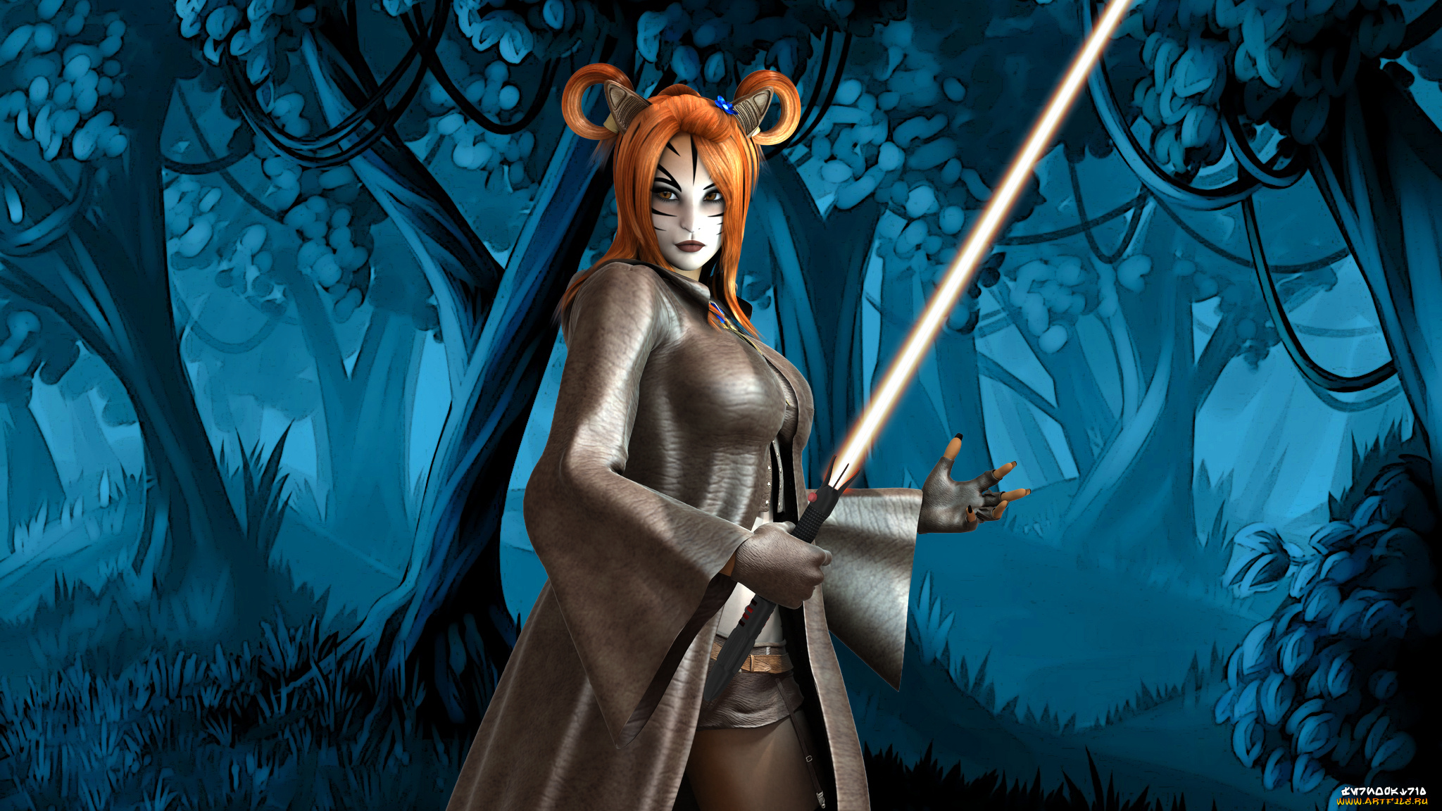 3д, графика, фантазия, , fantasy, оружие, фон, взгляд, девушка