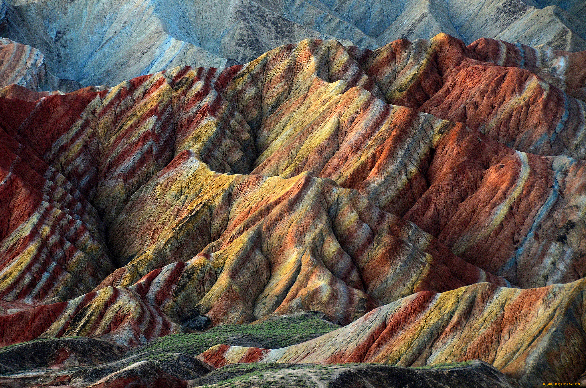 природа, горы, осадки, холмы, китай, danxia, landform
