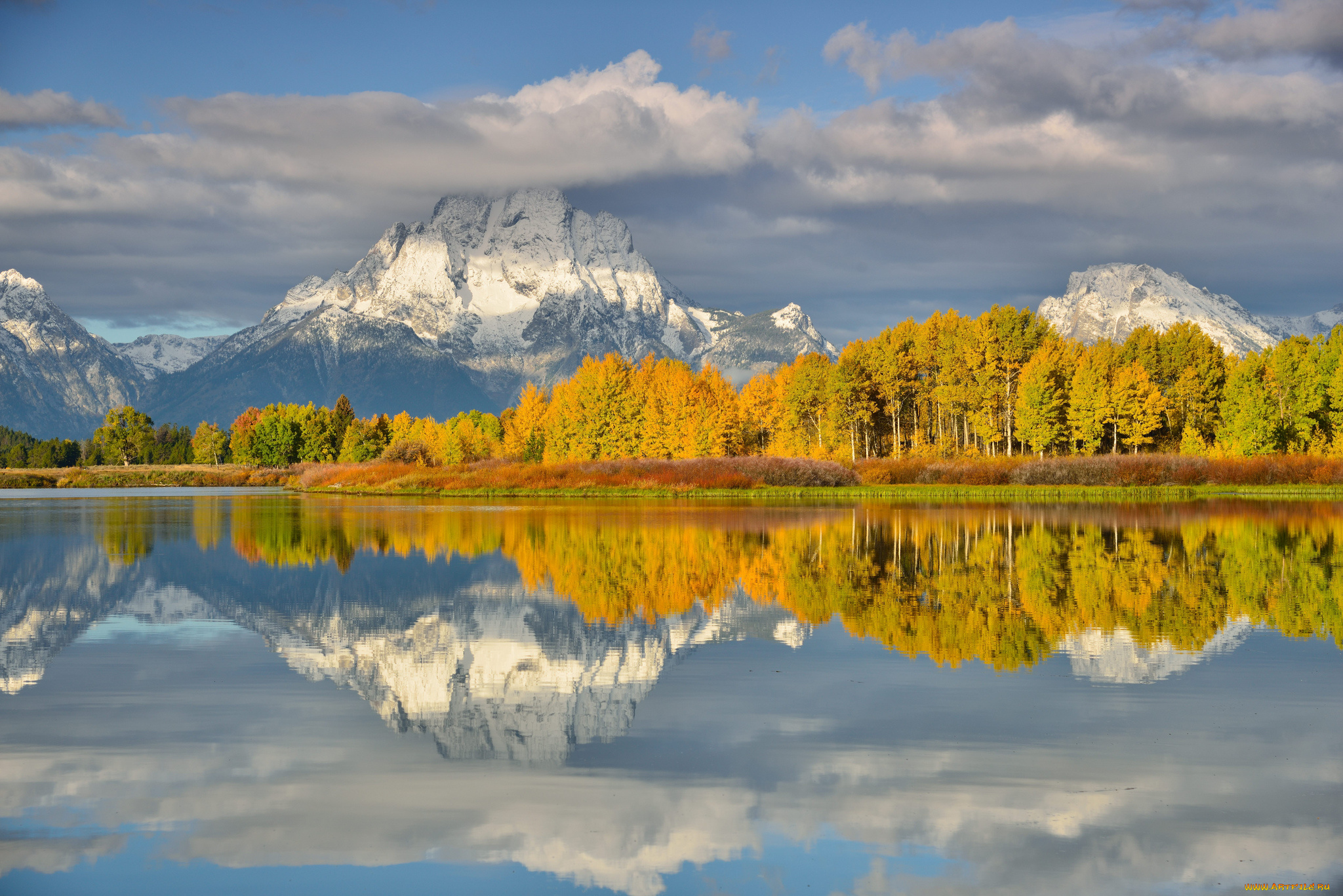 природа, реки, озера, горы, деревья, осень, время, года, река, поток