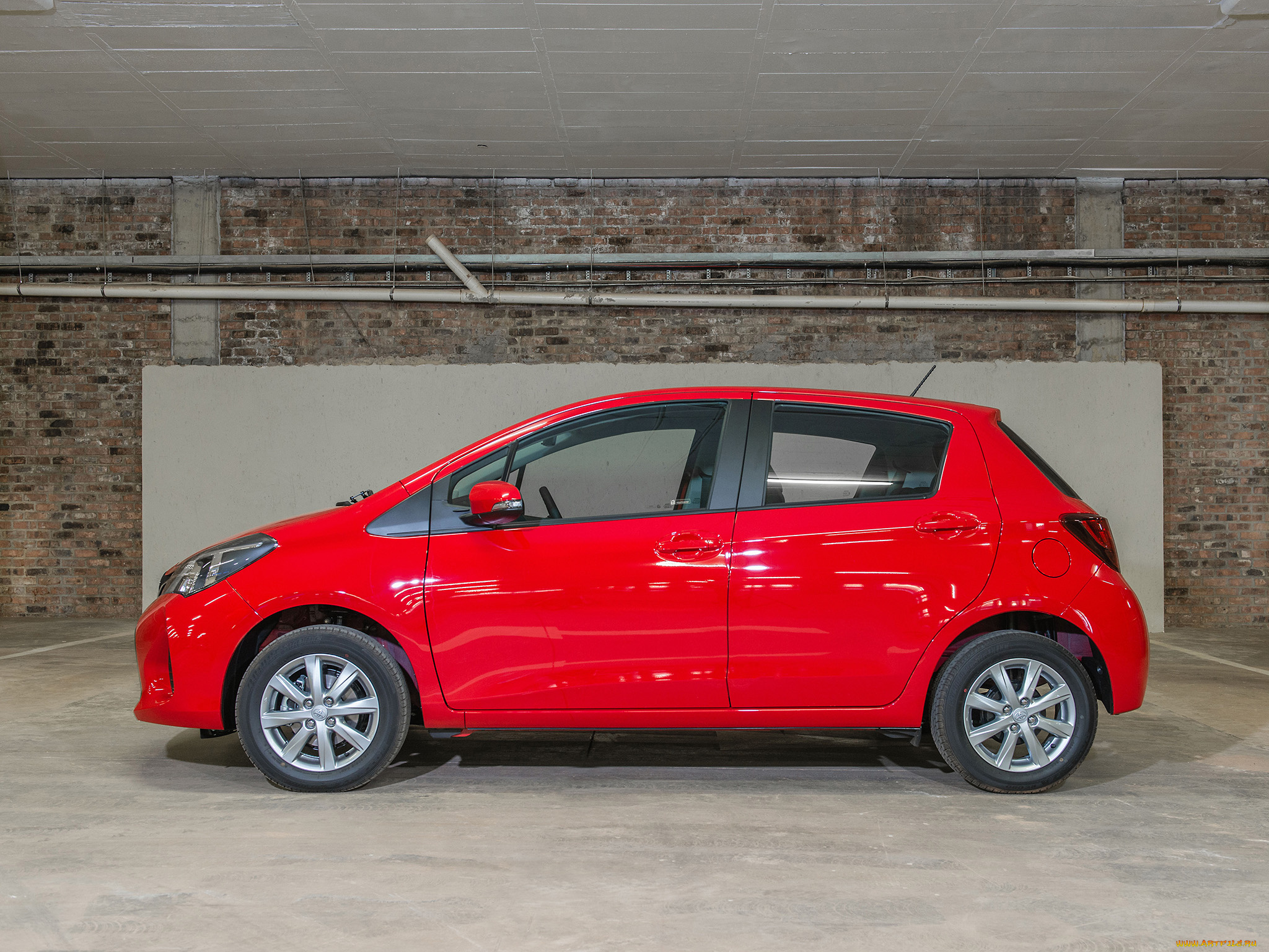 автомобили, toyota, yaris, za-spec, 2014г, красный