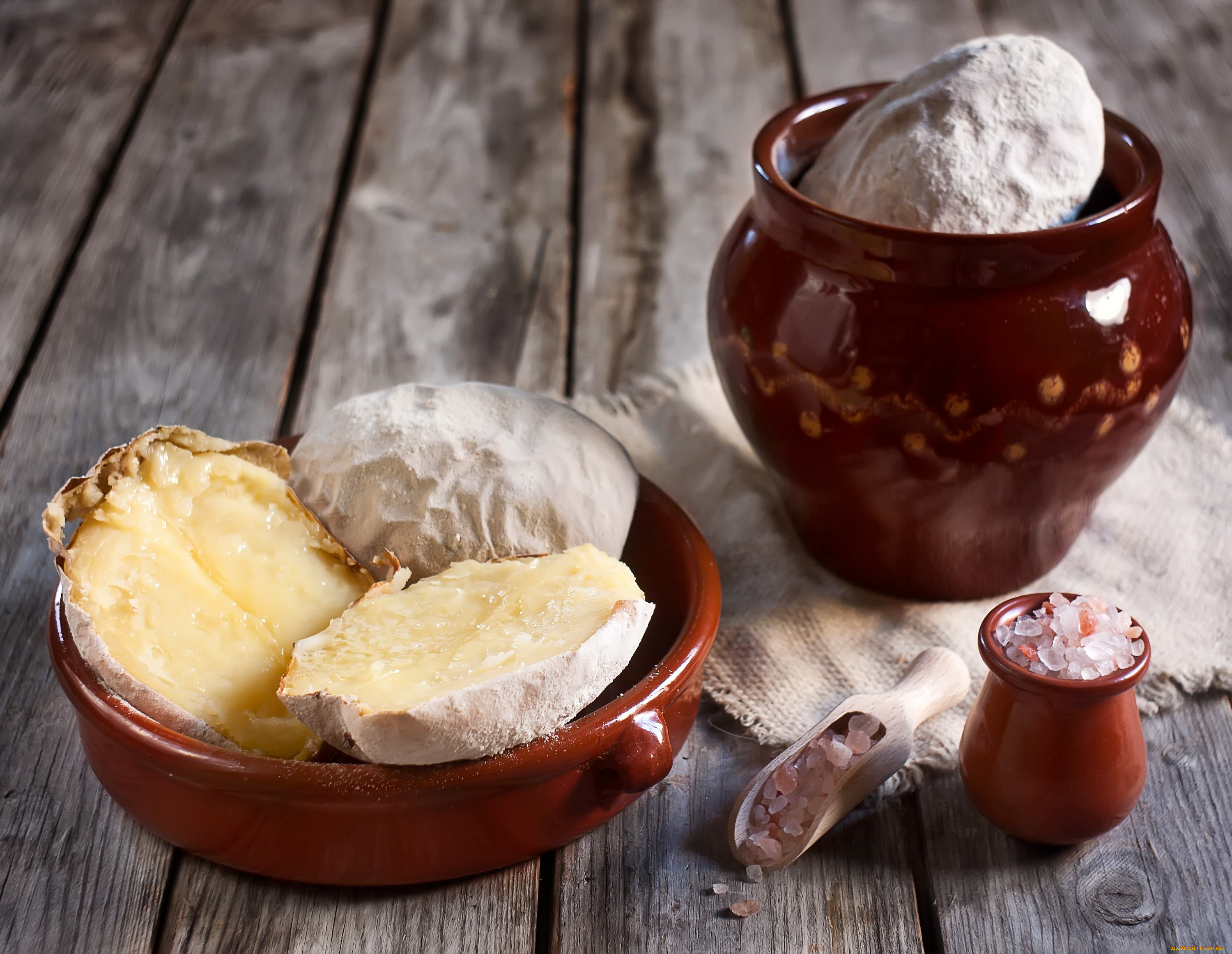 еда, картофель, миска, лопатка, соль