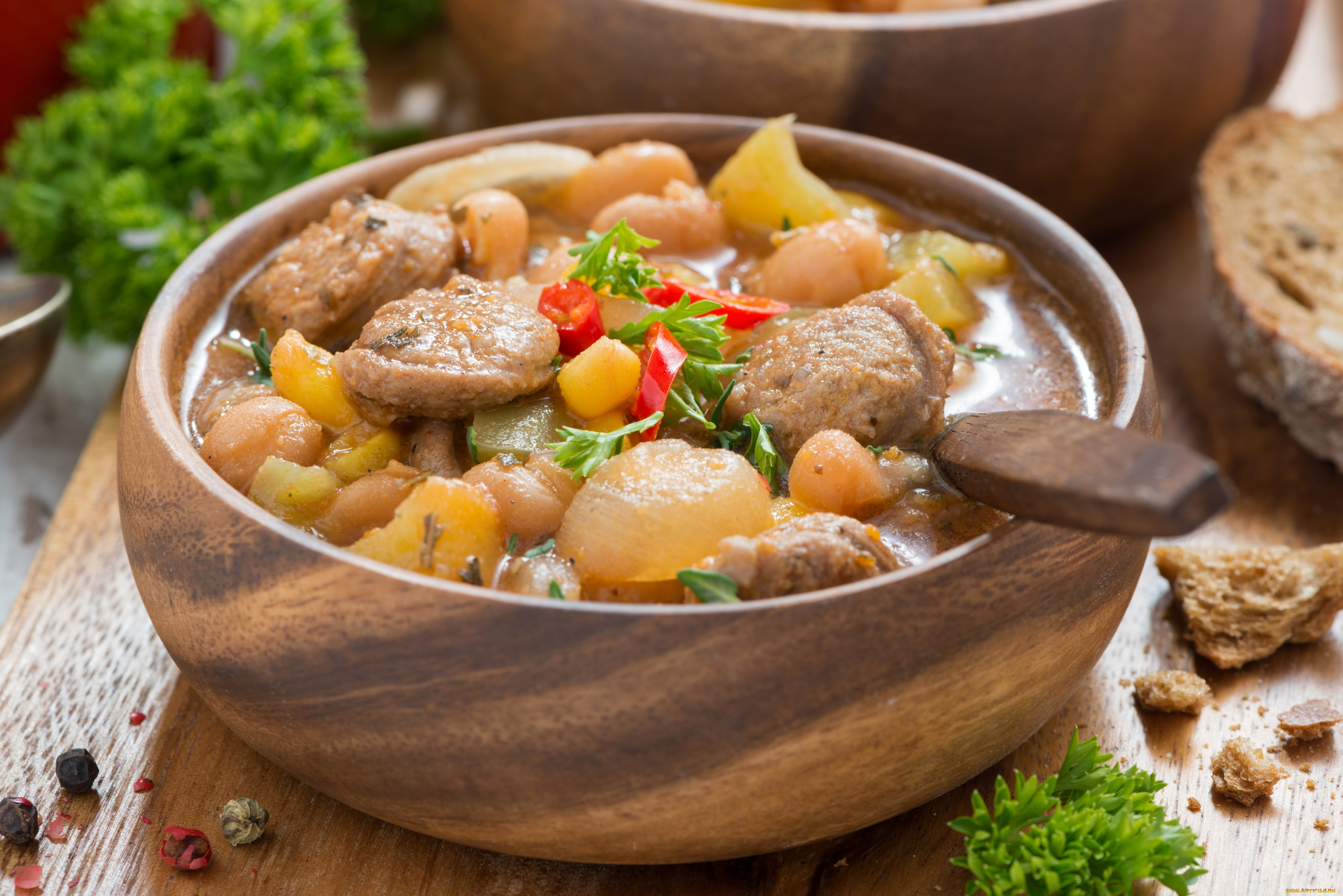 еда, первые, блюда, рагу, первое, блюдо, перец, зелень