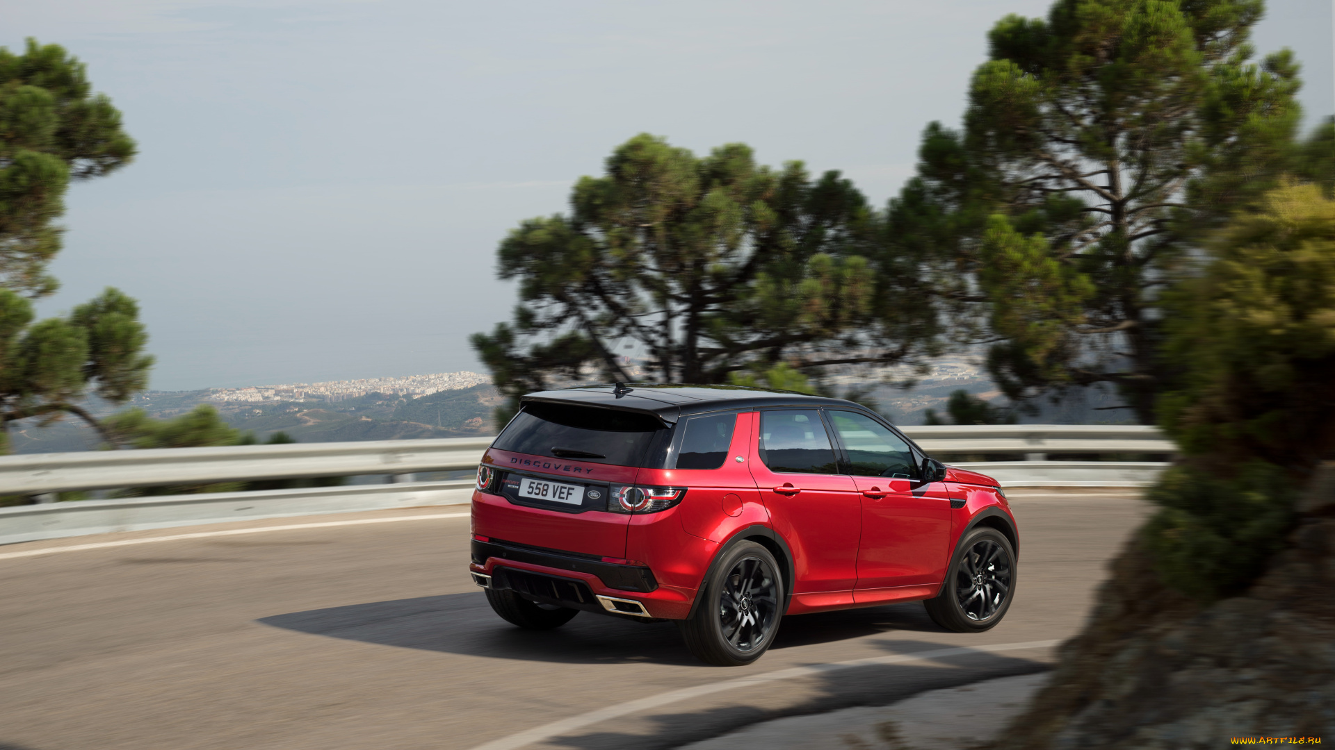 автомобили, land-rover, красный, 2015г, l550, lux, sport, hse, dynamic, discovery, land, rover