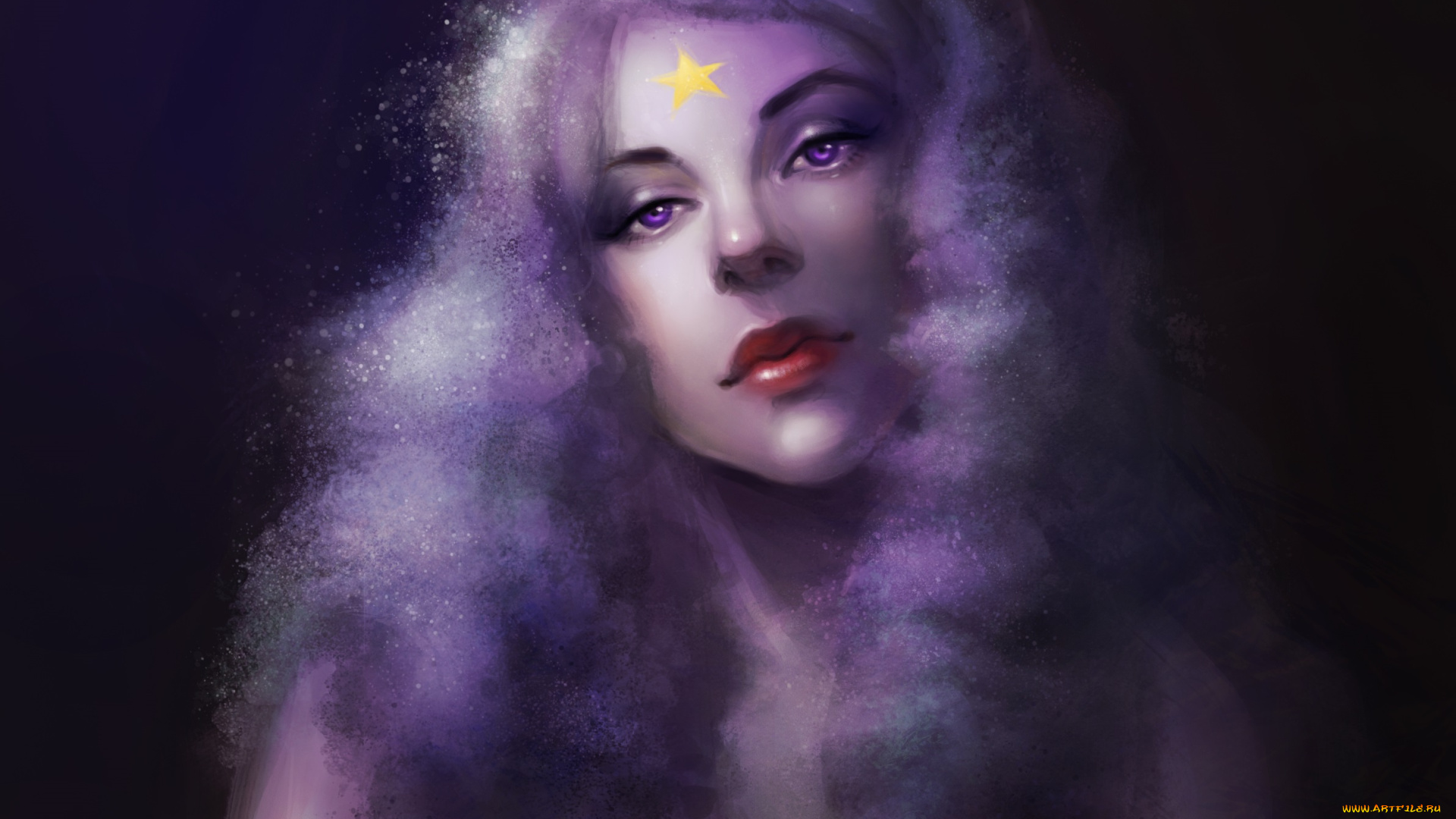 рисованное, люди, девушка, взгляд