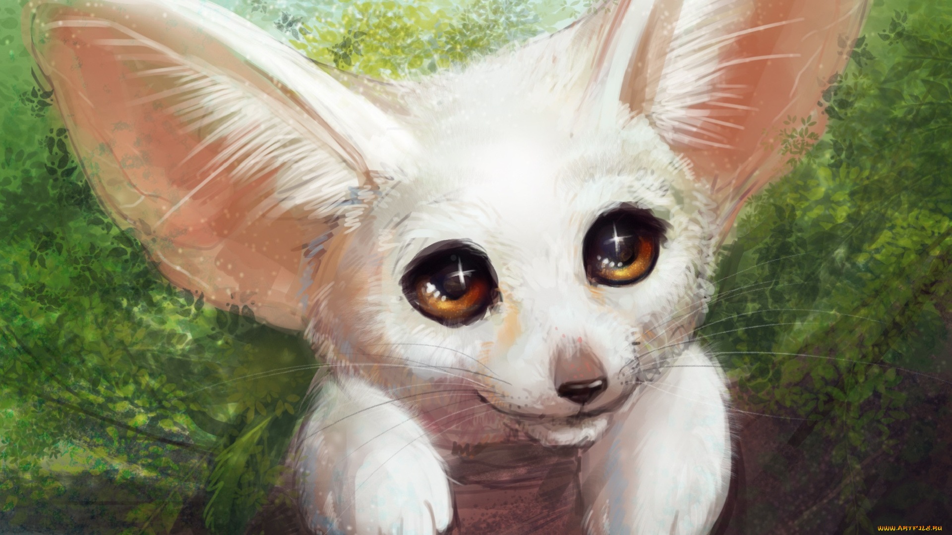 рисованное, животные, , лисы, фенёк, лис