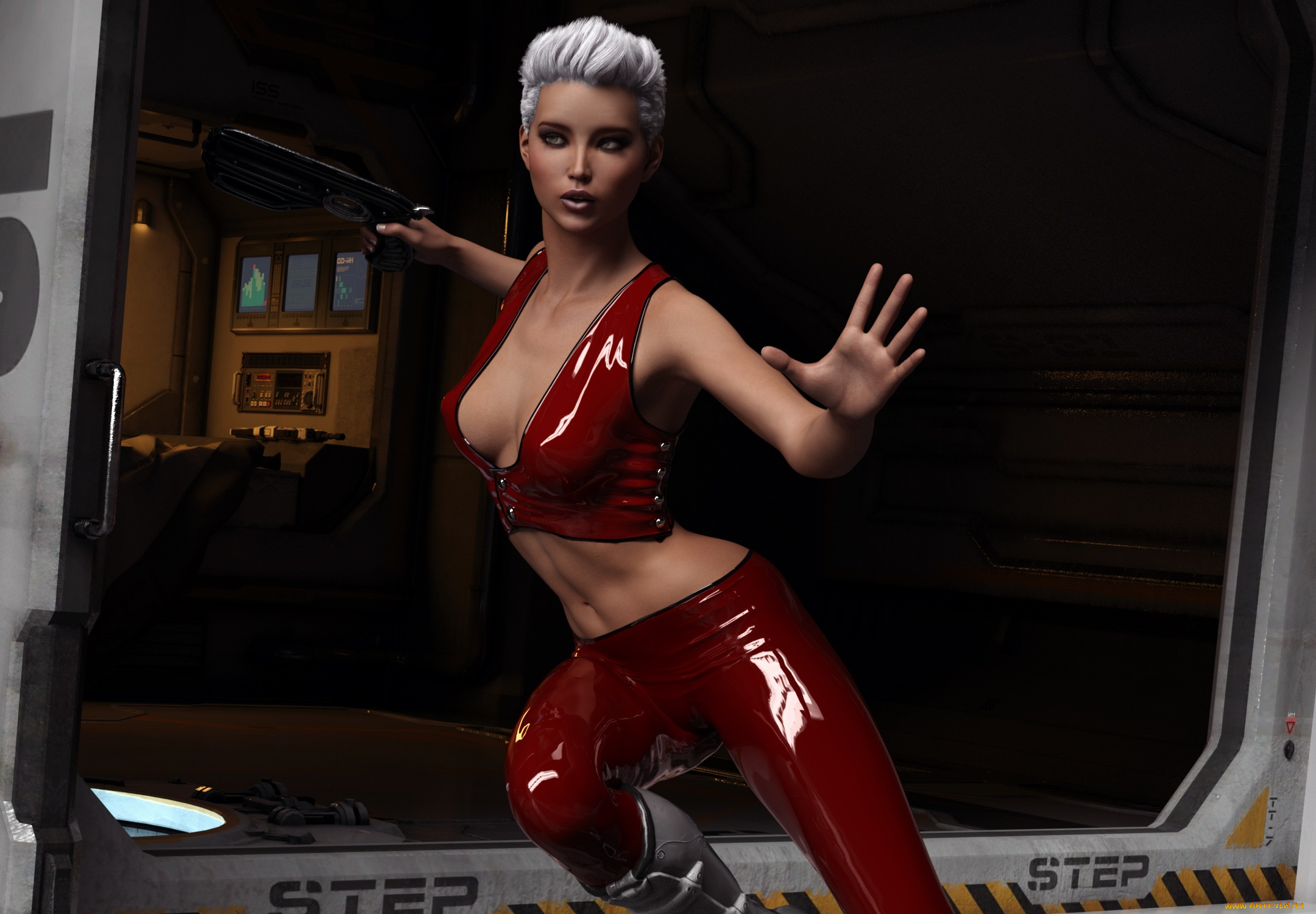 3д, графика, люди, , people, оружие, фон, взгляд, девушка