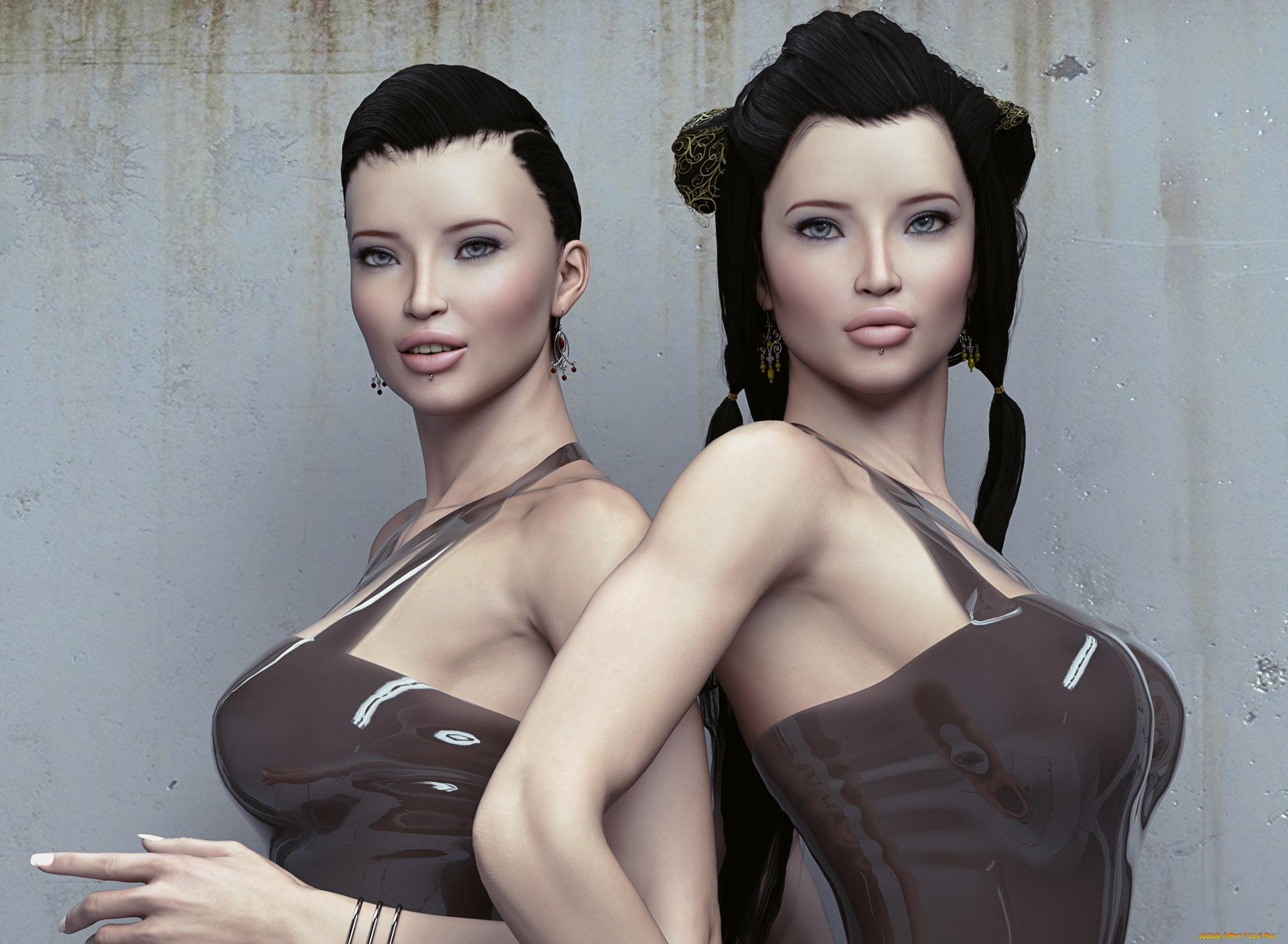 3д, графика, люди, , people, взгляд, девушки, фон