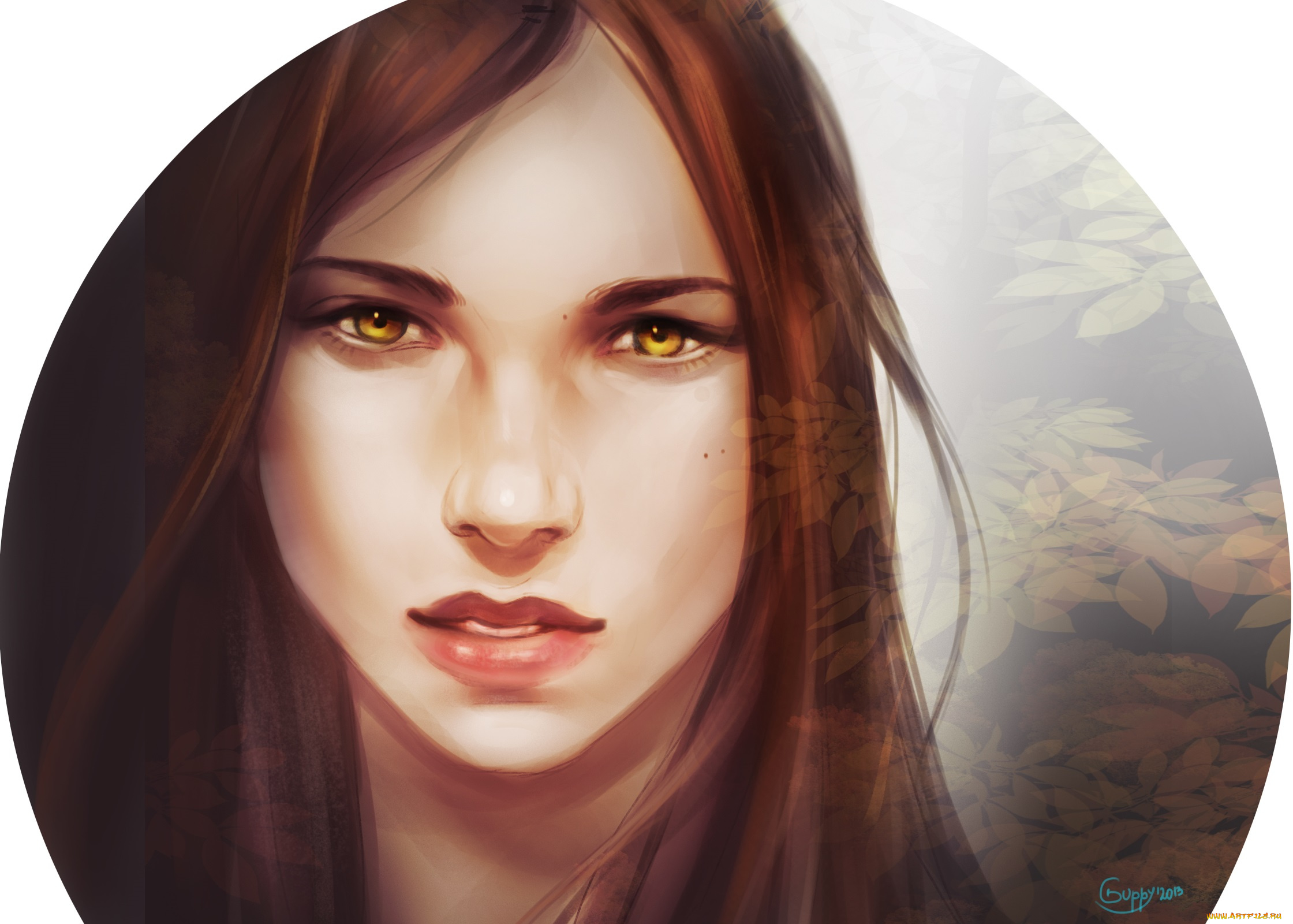 рисованное, люди, девушка, взгляд