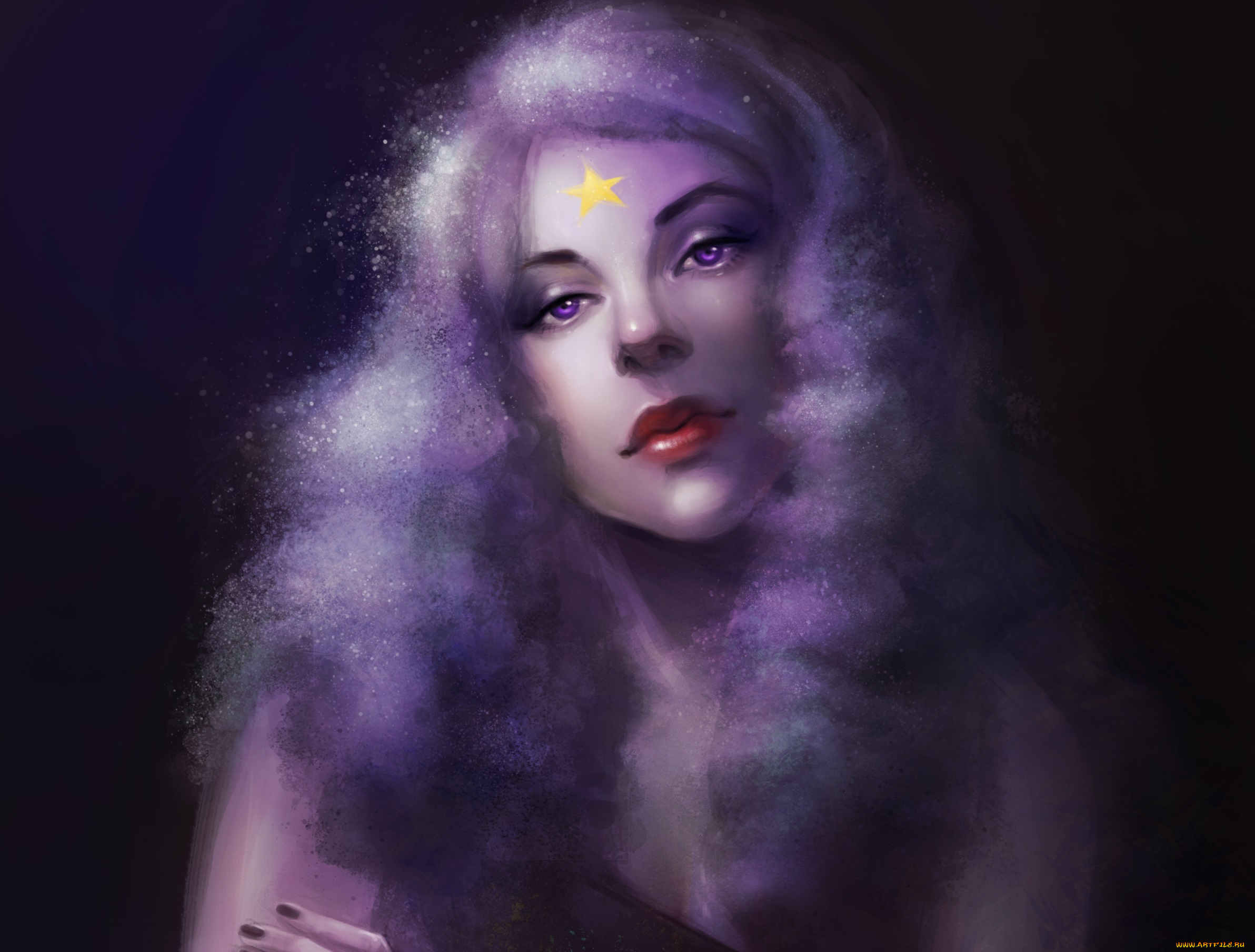 рисованное, люди, девушка, взгляд