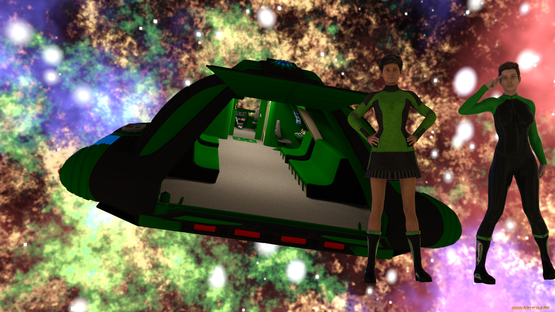 3д, графика, фантазия, , fantasy, девушки, фон, взгляд