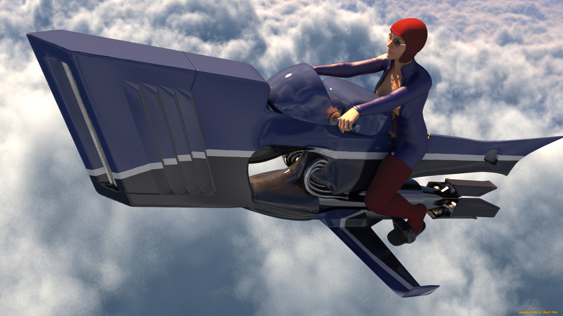 3д, графика, фантазия, , fantasy, фон, взгляд, девушка, полет