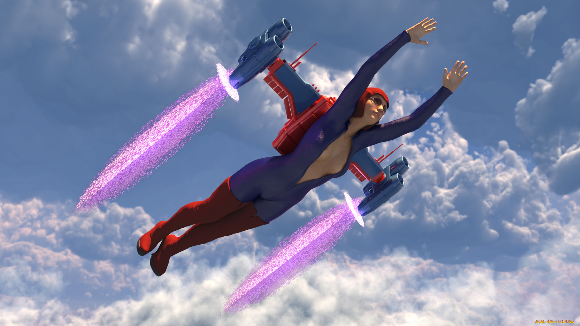 3д, графика, фантазия, , fantasy, полет, фон, взгляд, девушка