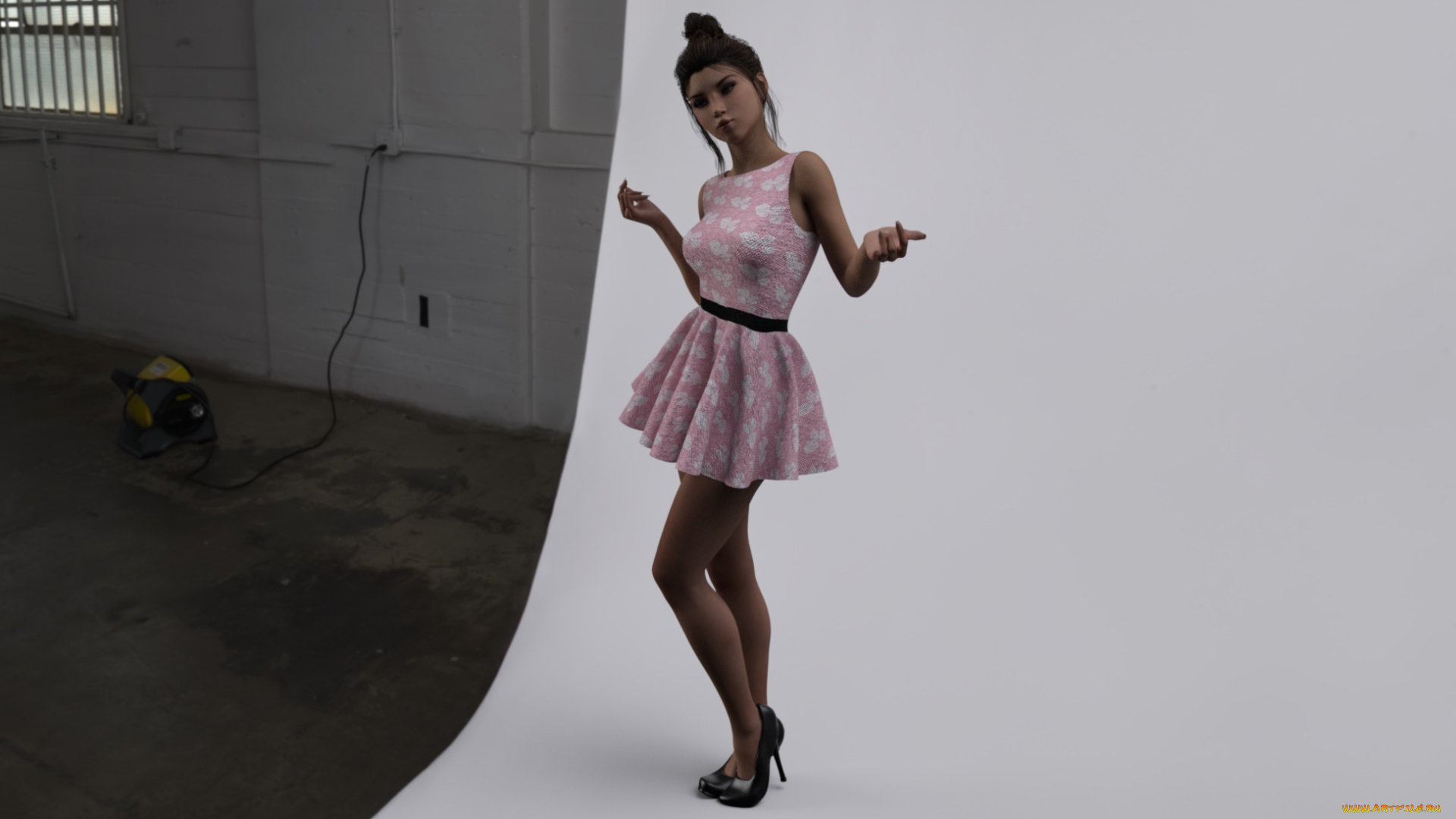 3д, графика, люди, , people, девушка, взгляд, фон