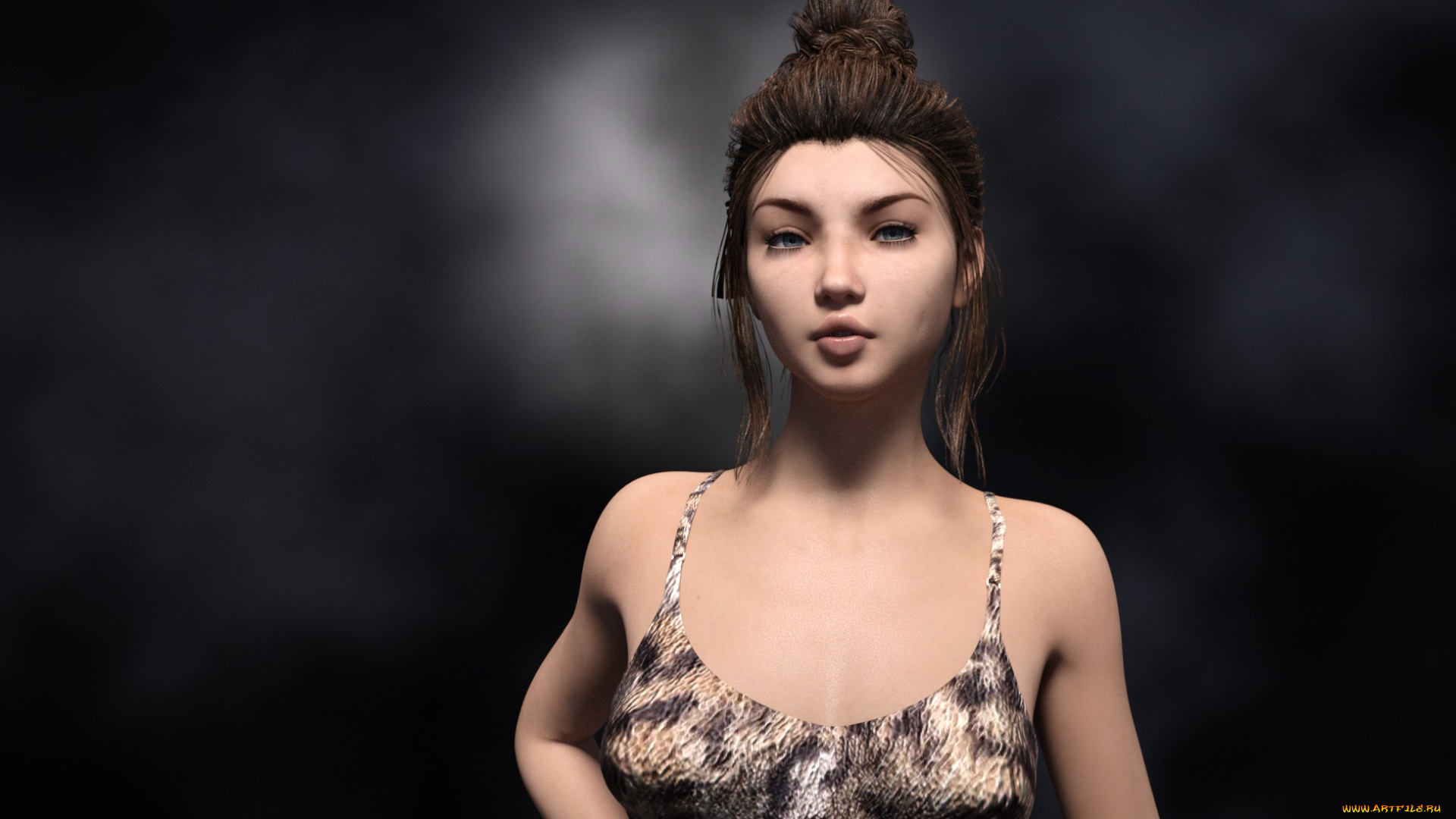 3д, графика, люди, , people, девушка, взгляд, фон