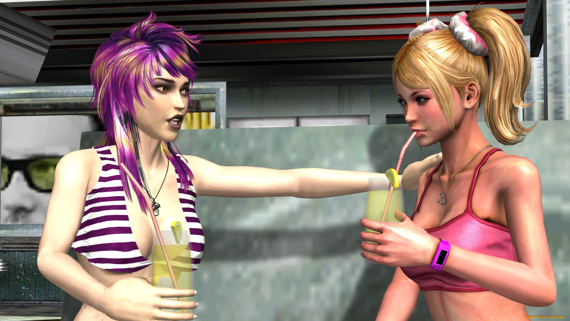 3д, графика, люди, , people, девушки, взгляд, фон