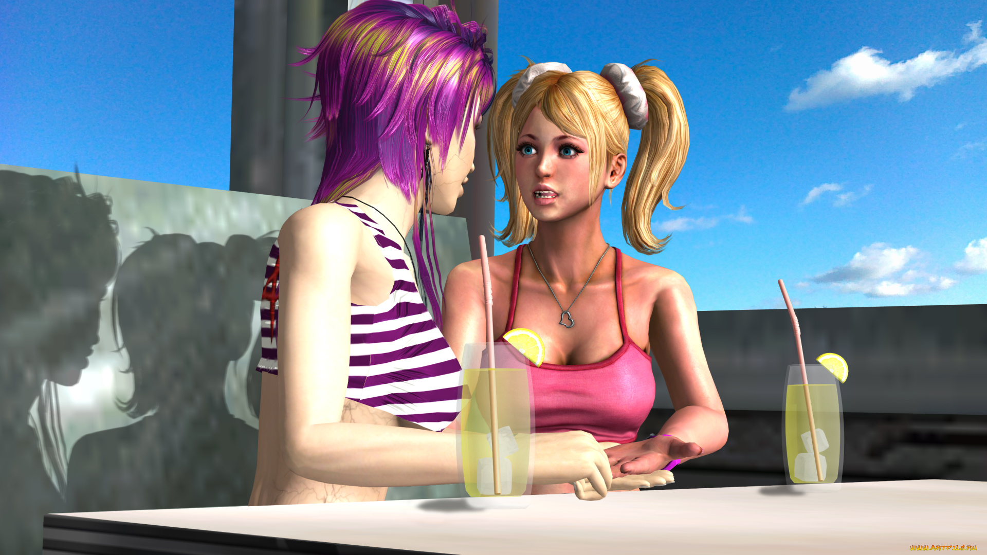 3д, графика, люди, , people, девушки, взгляд, фон