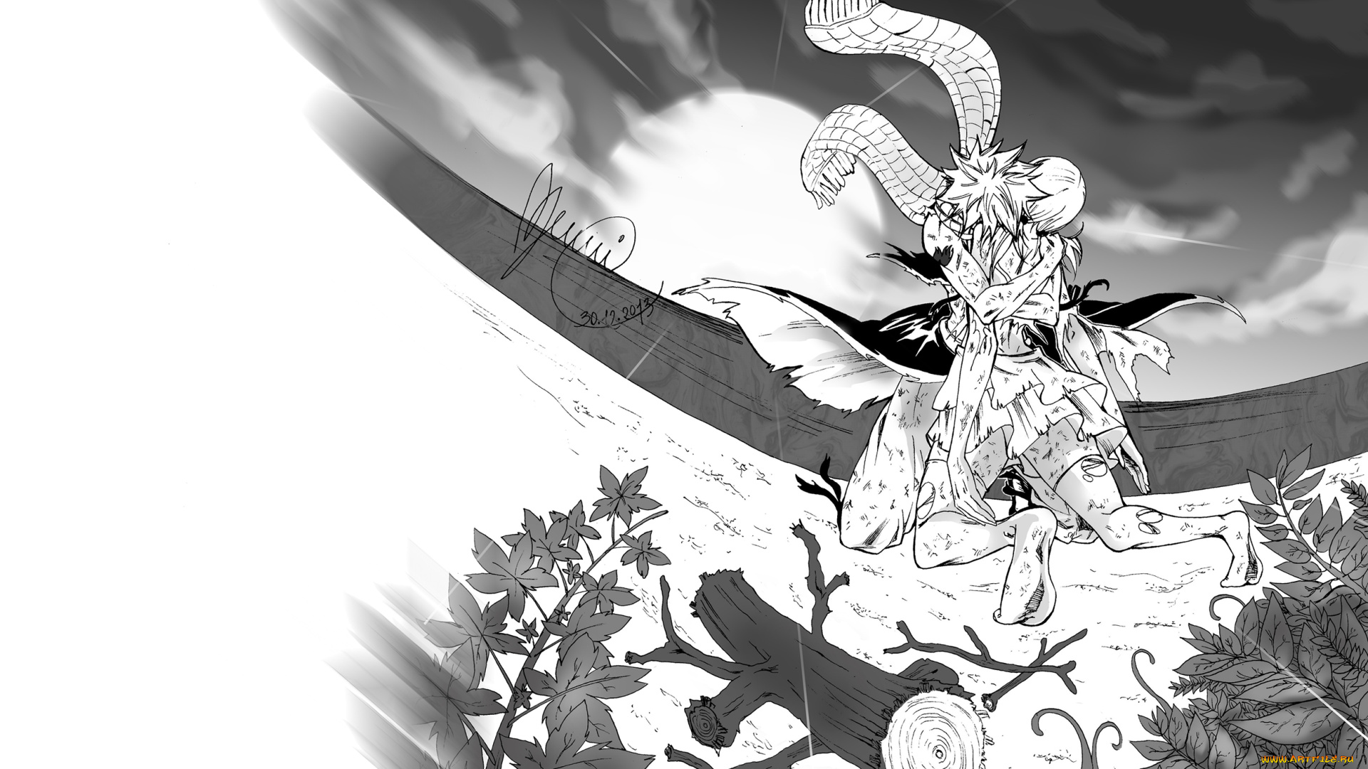 аниме, fairy, tail, двое