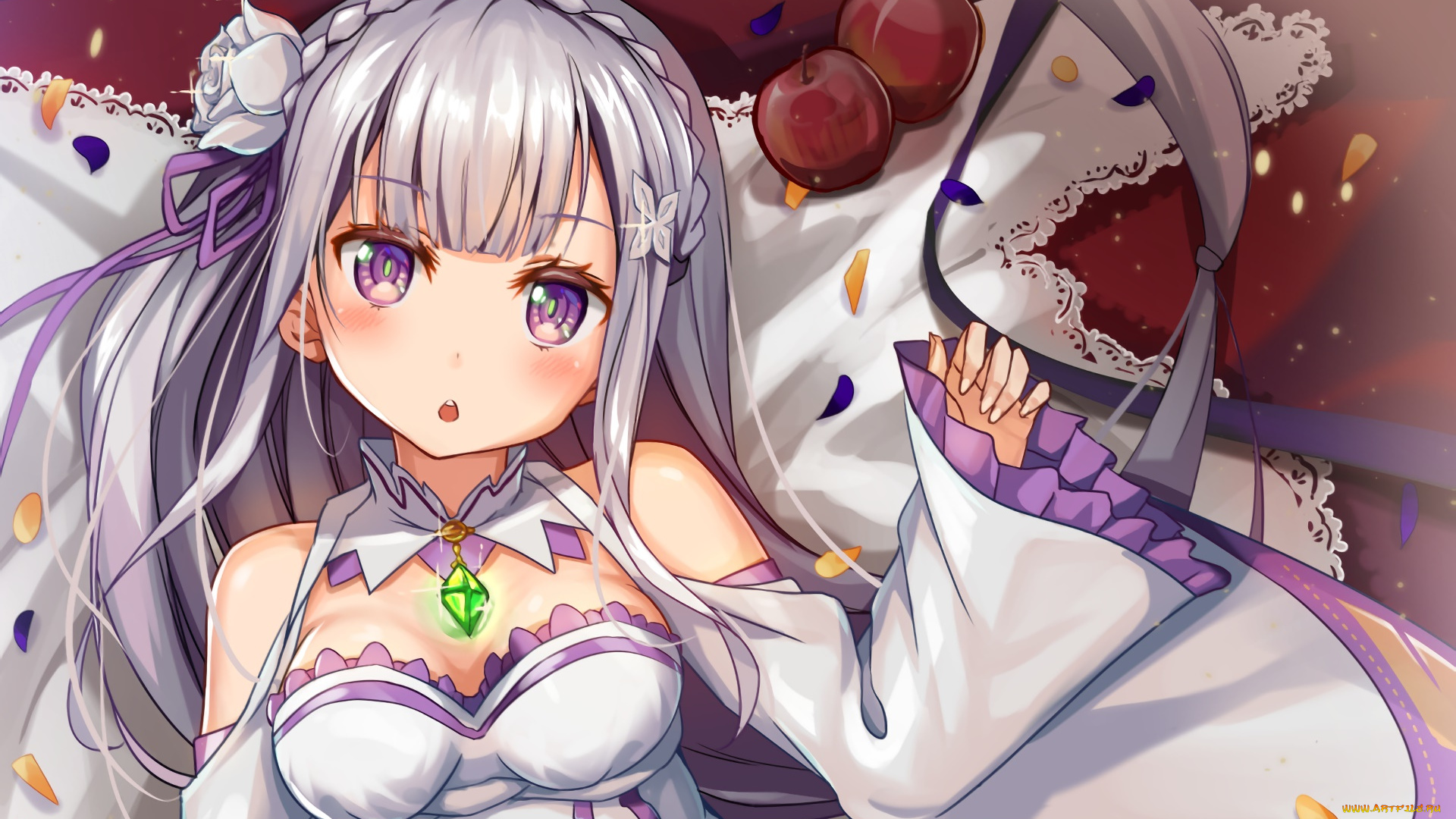 аниме, re, , zero, kara, hajimeru, isekai, seikatsu, фон, взгляд, девушка
