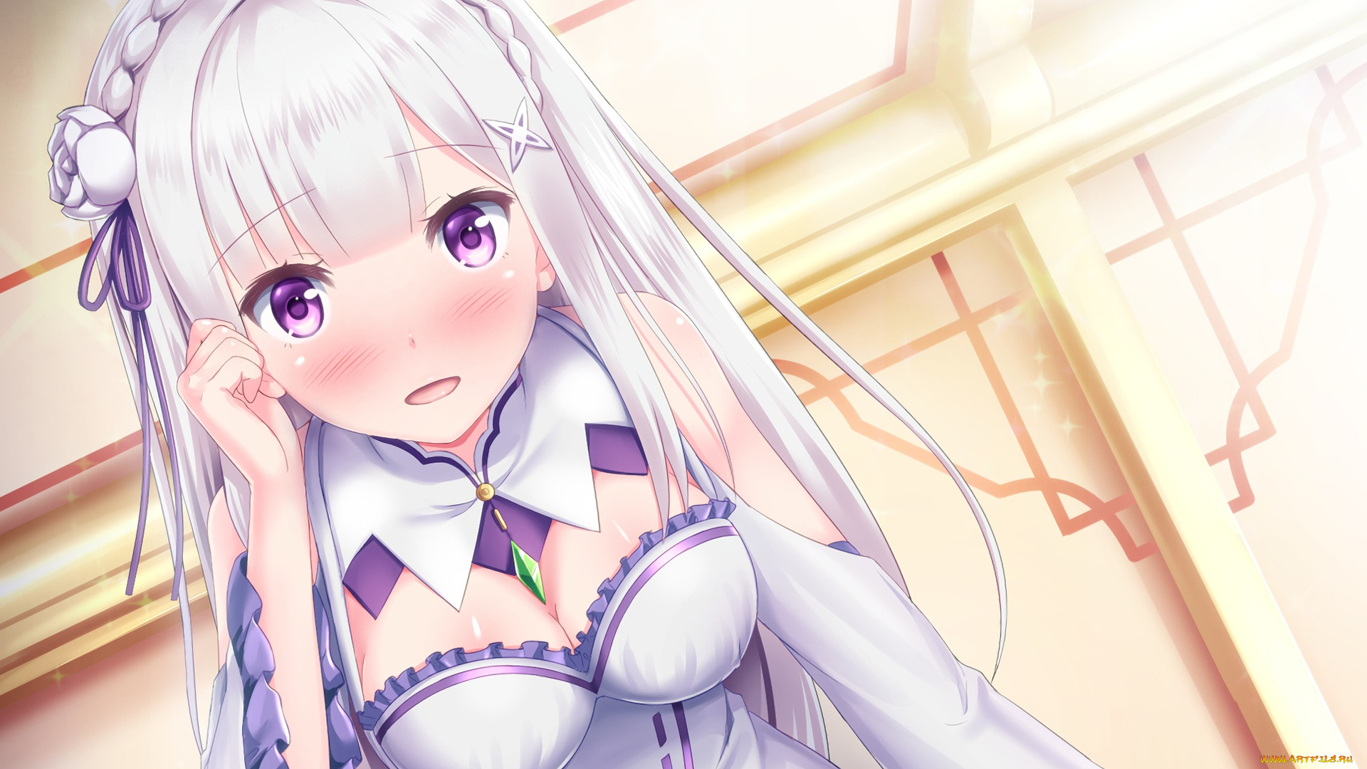 аниме, re, , zero, kara, hajimeru, isekai, seikatsu, фон, взгляд, девушка