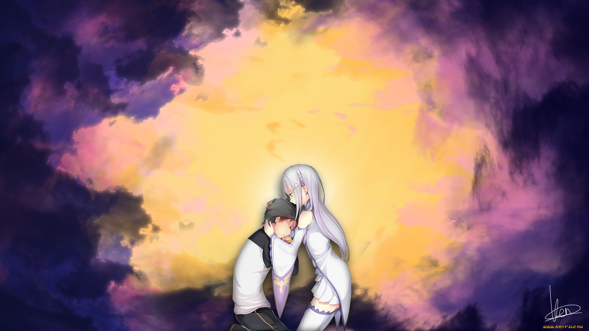 аниме, re, , zero, kara, hajimeru, isekai, seikatsu, фон, взгляд, девушка