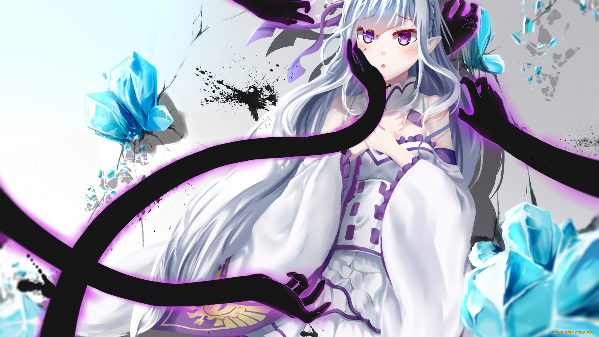 аниме, re, , zero, kara, hajimeru, isekai, seikatsu, девушка, фон, взгляд