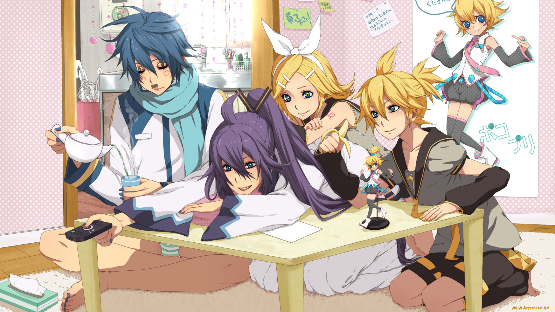 аниме, vocaloid, фон, взгляд, девушка