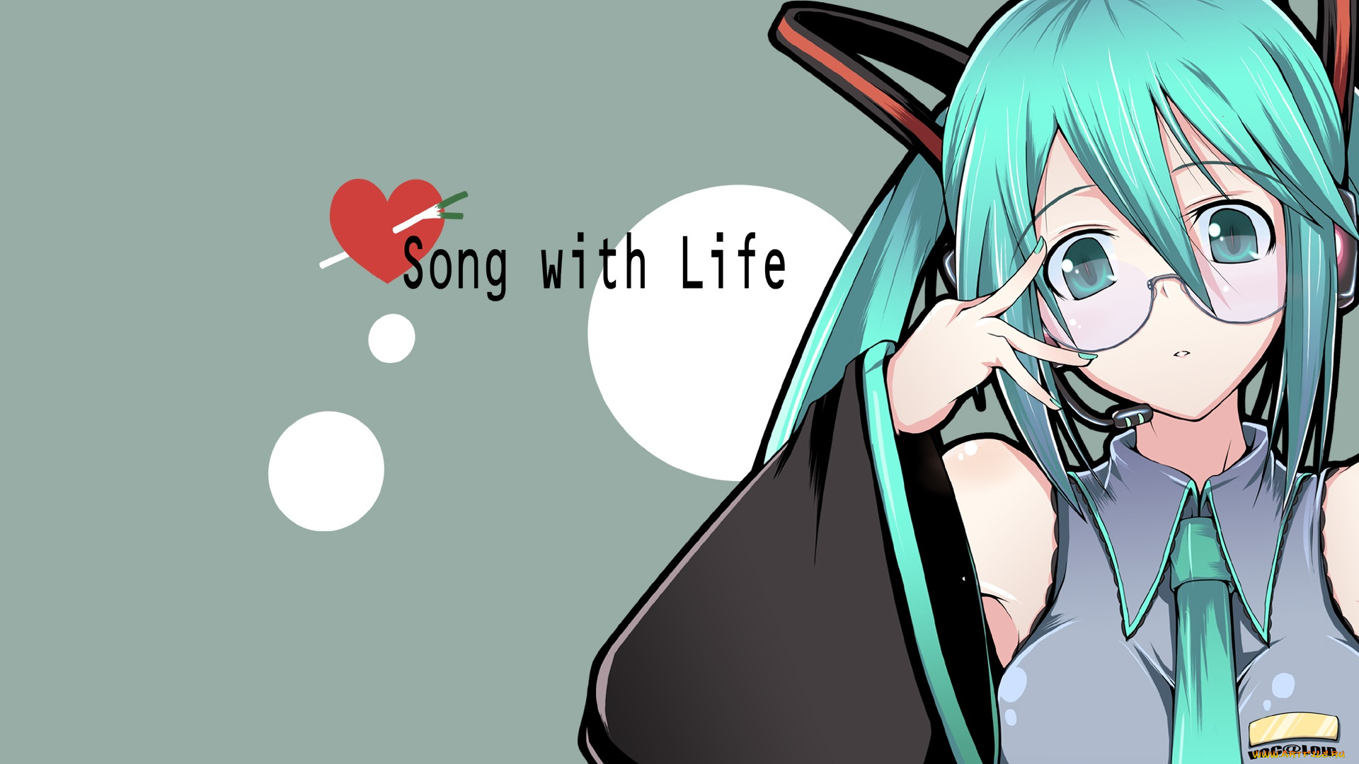 аниме, vocaloid, взгляд, девушка, фон